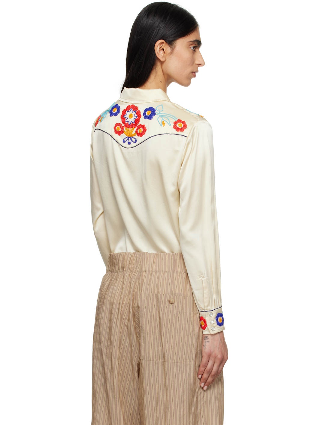 Beige Garden Party Western Shirt - 3
