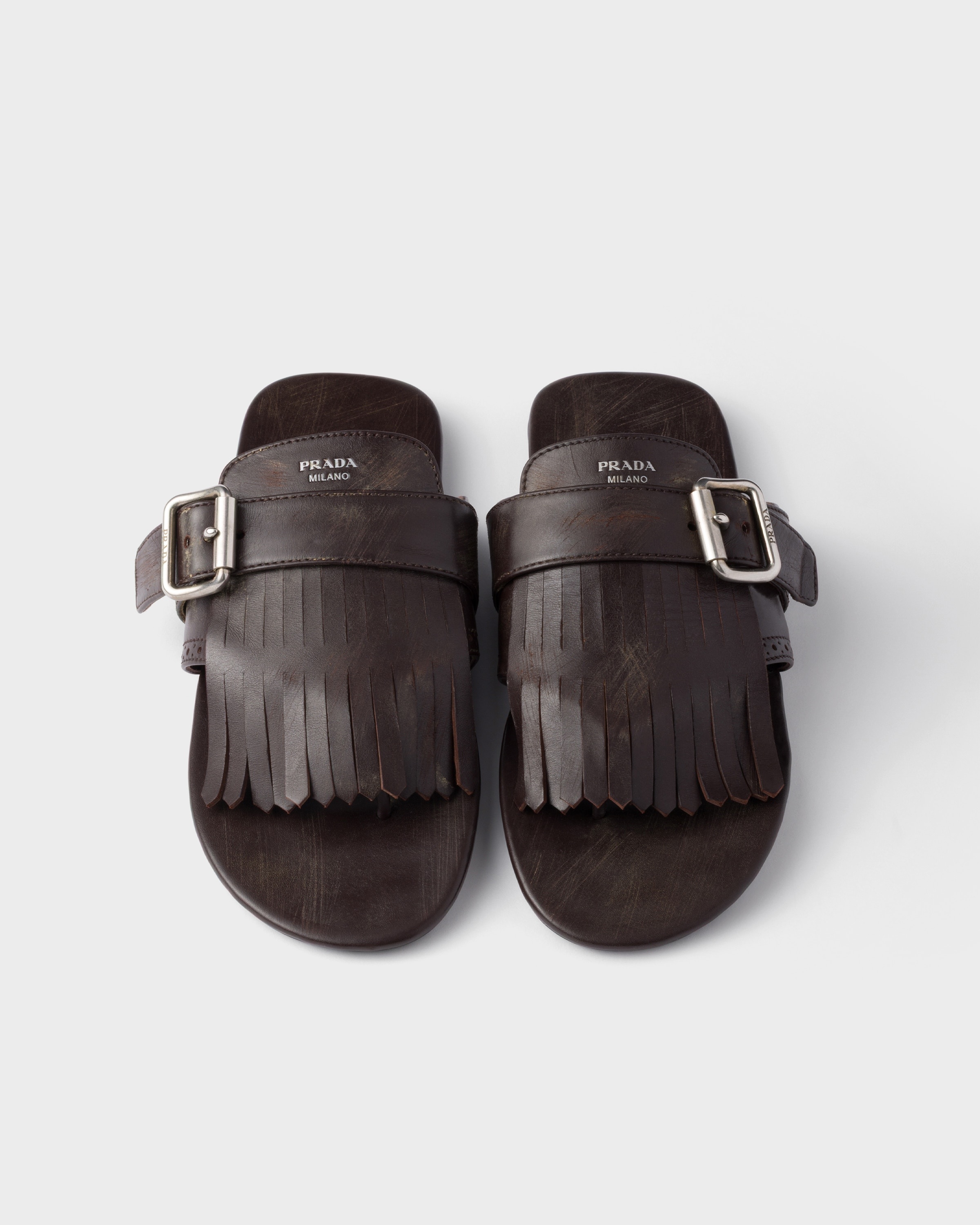 Shuffle leather thong sandals - 3