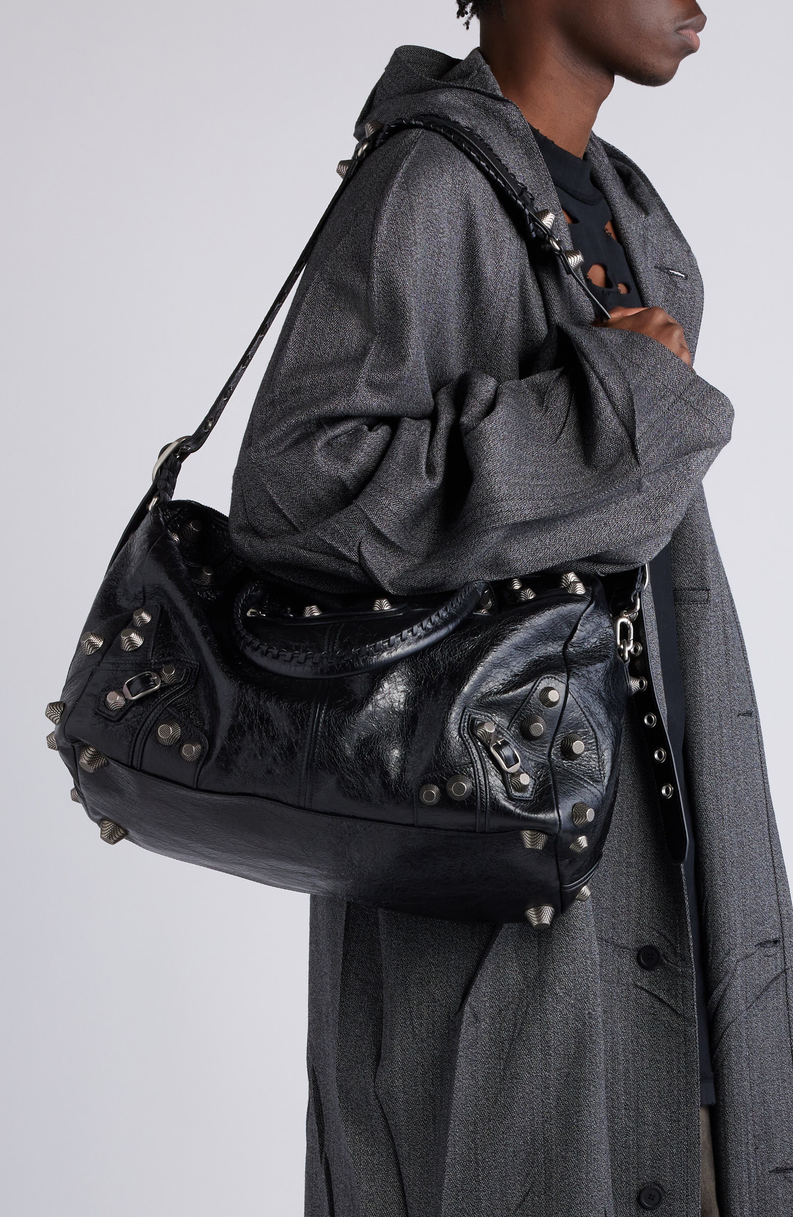 Balenciaga Le Cagole Leather Duffle Bag in Black at Nordstrom - 2