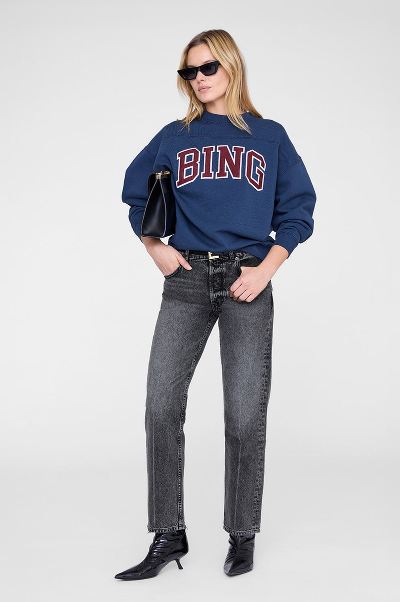 ANINE BING Trenton Sweatshirt Bing - Washed Navy outlook