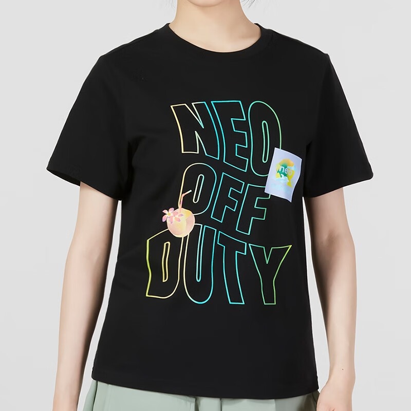 (WMNS) adidas NEO OFF DUTY Vibe Collective T-Shirts 'Black' IA6716 - 2