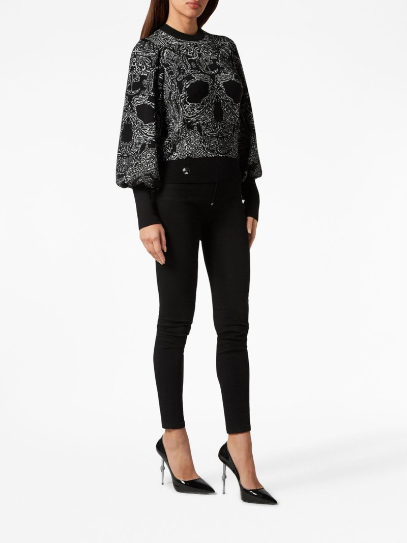 PHILIPP PLEIN Wool & Lurex paisley jumper outlook