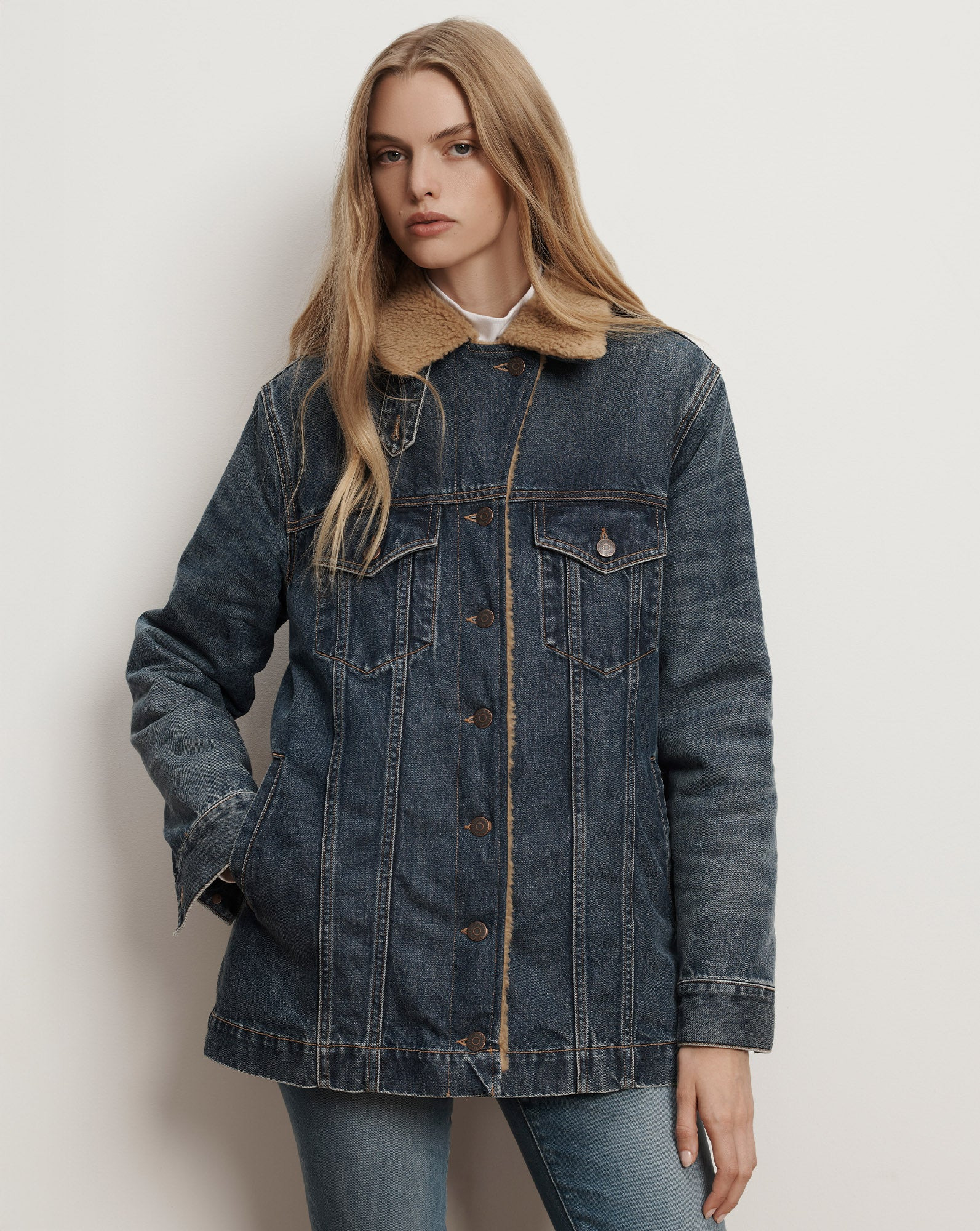 DONNA SHERPA DENIM JACKET - 6