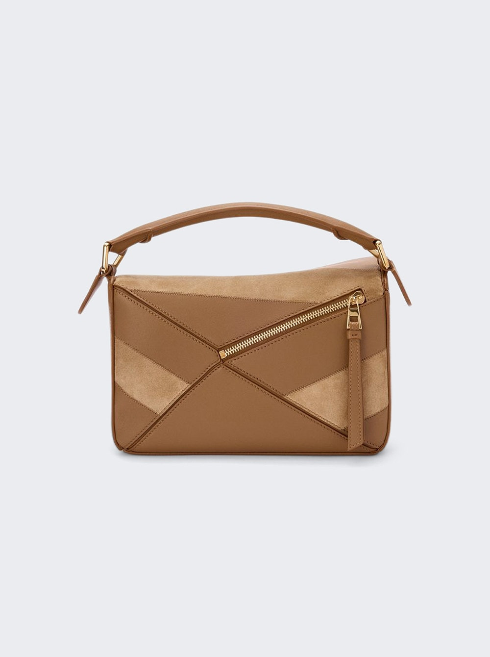 Calfskin And Suede Small Puzzle Bag Oak - 5