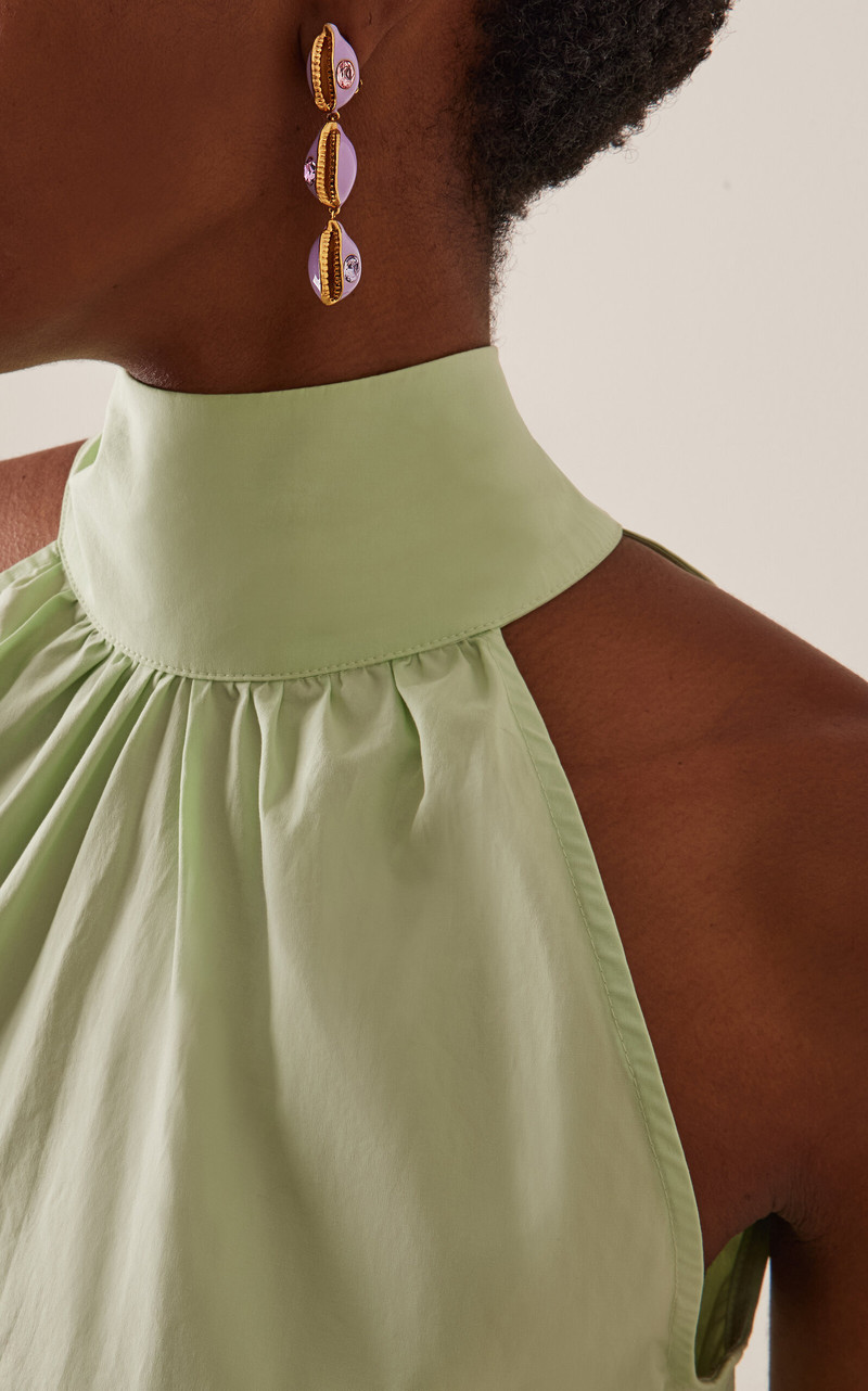 Oscar de la Renta Cowrie Shell Drop Earrings - Enamel purple outlook