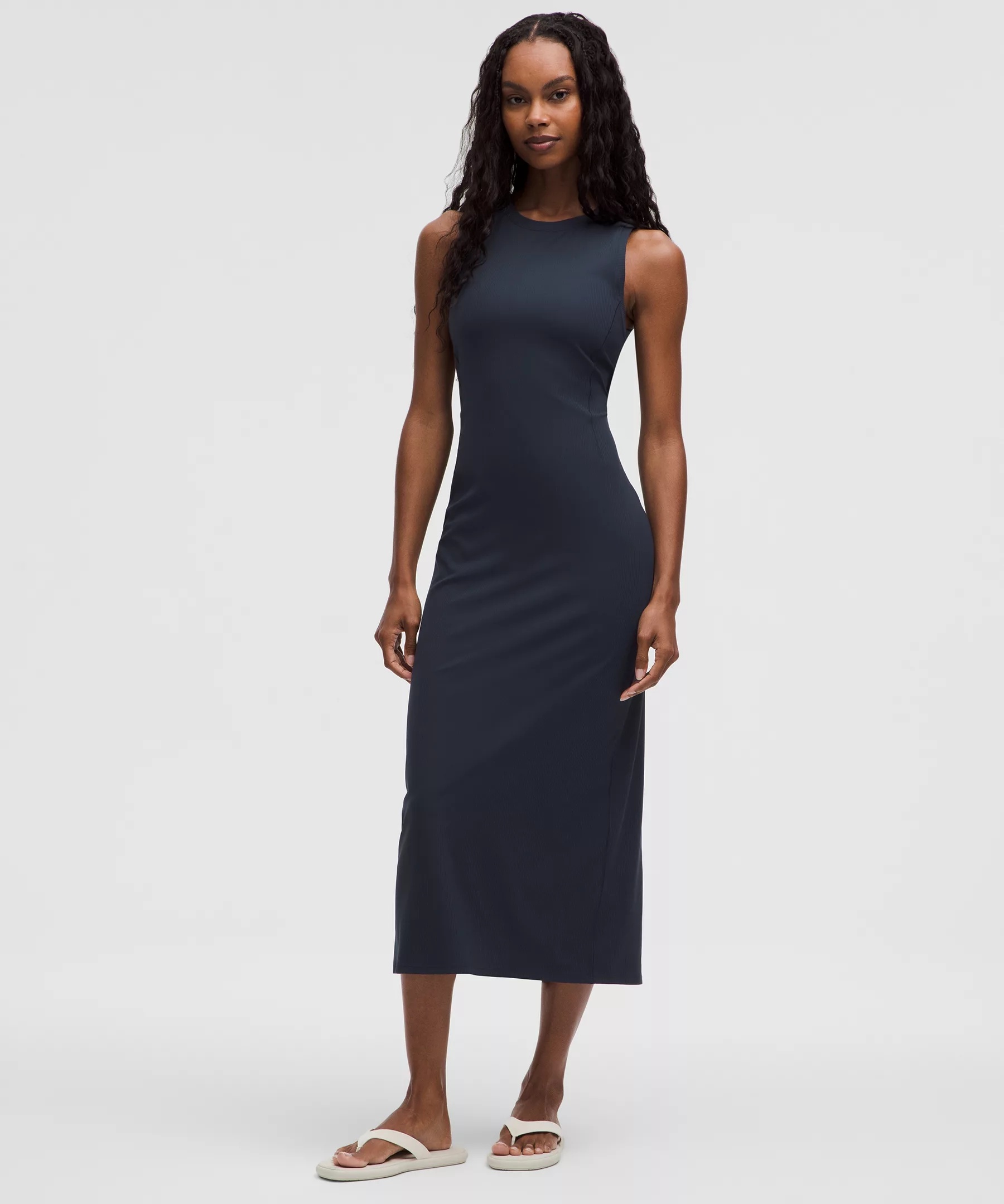All Aligned Ribbed Midi Dress - 1