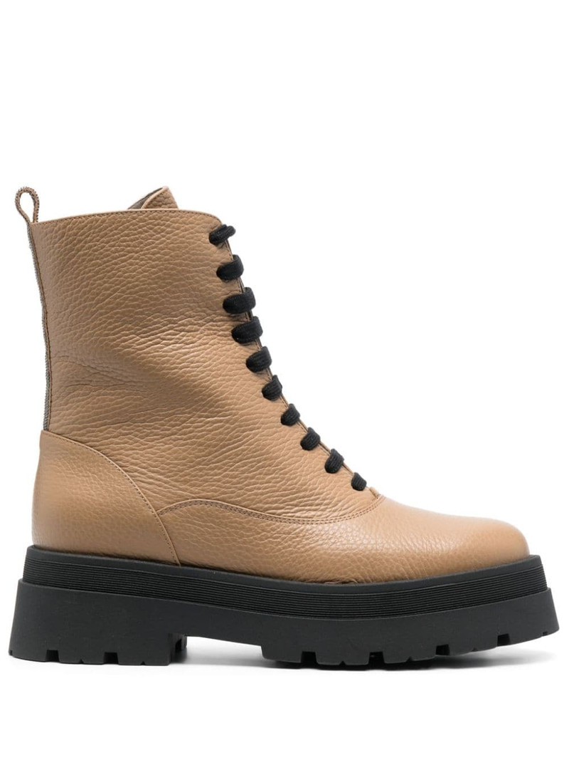 round-toe leather ankle boots 1