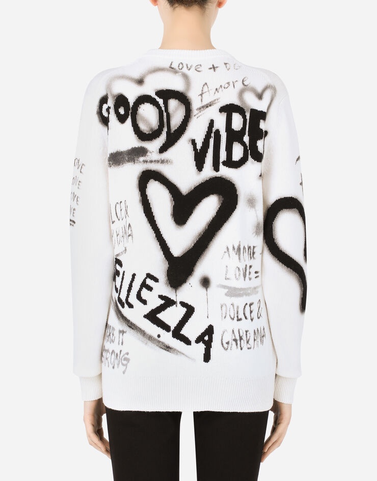 Wool sweater with DG graffiti intarsia - 2