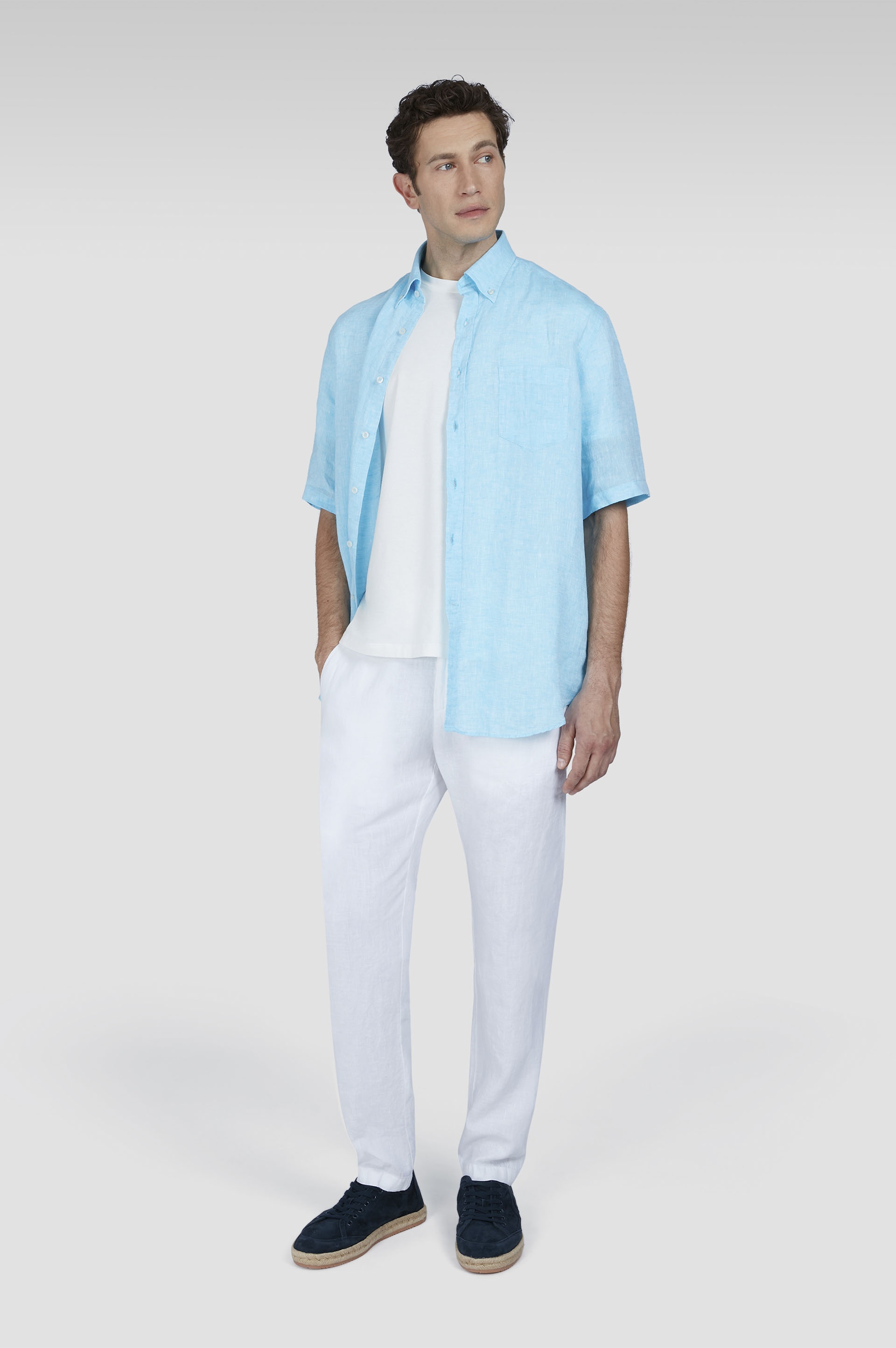 SHORT-SLEEVED LINEN SHIRT - 2