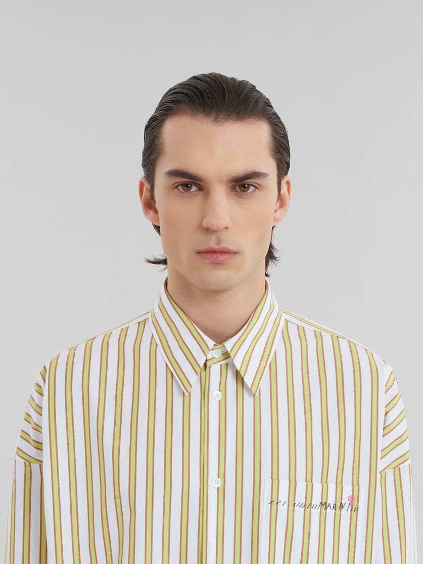 YELLOW AND ORANGE STRIPED BIO POPLIN SHIRT - 4