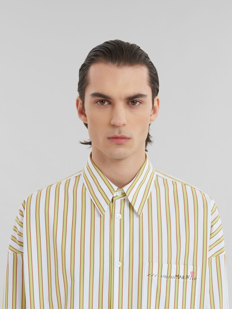 YELLOW AND ORANGE STRIPED BIO POPLIN SHIRT 4