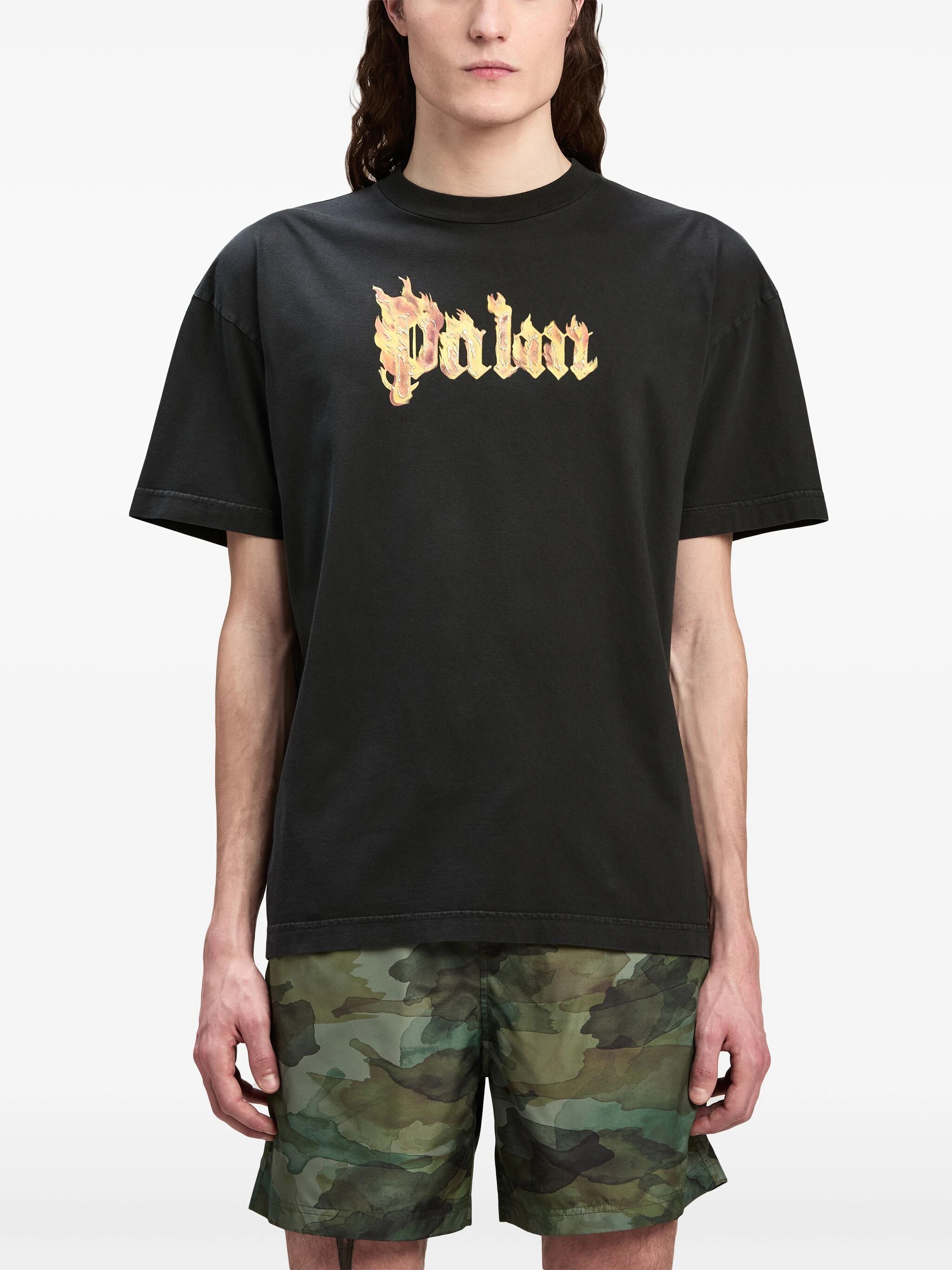 PALM ANGELS Men Burning Logo Tee - 1