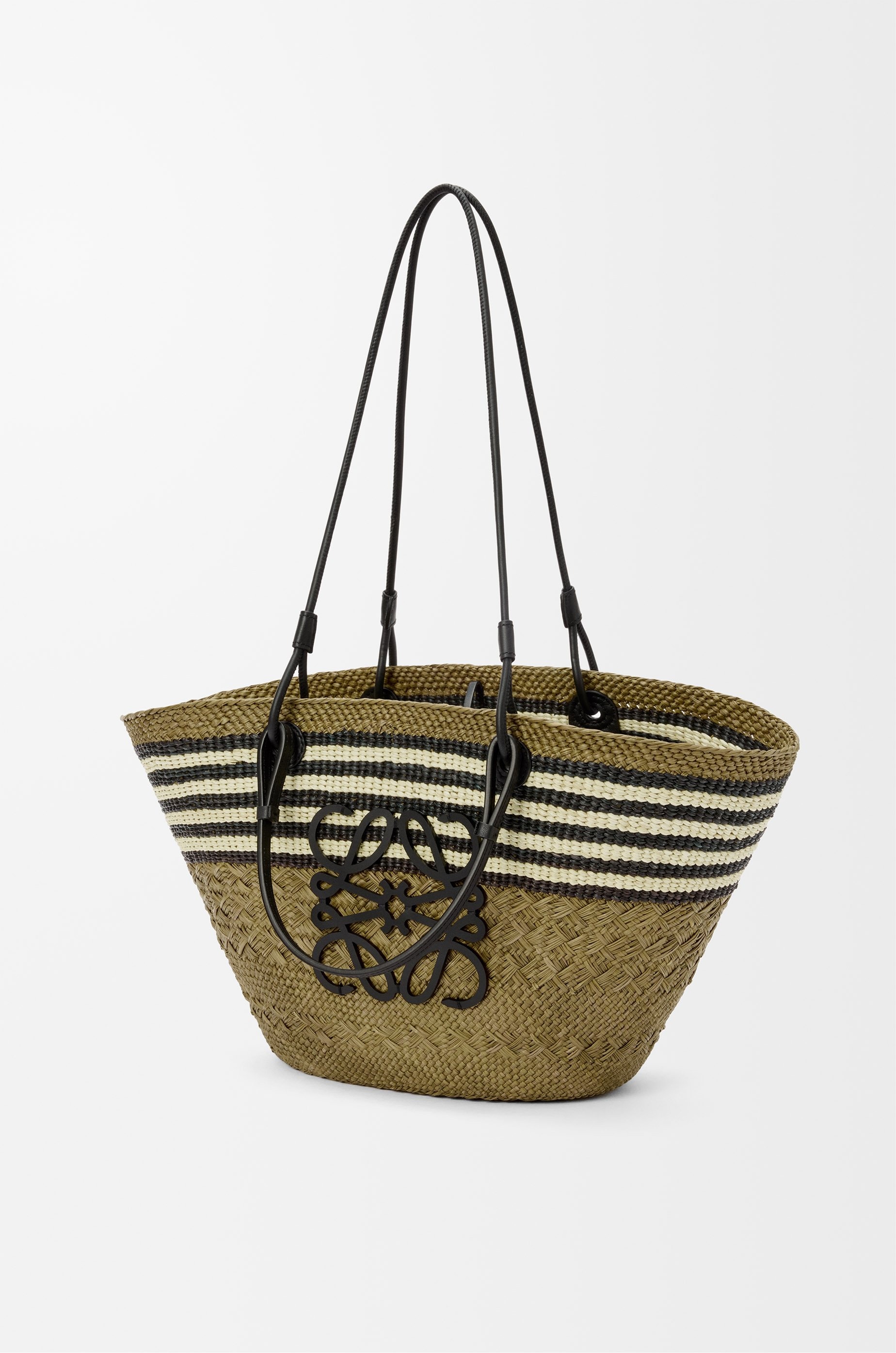 Medium Anagram basket in iraca palm and calfskin - 4
