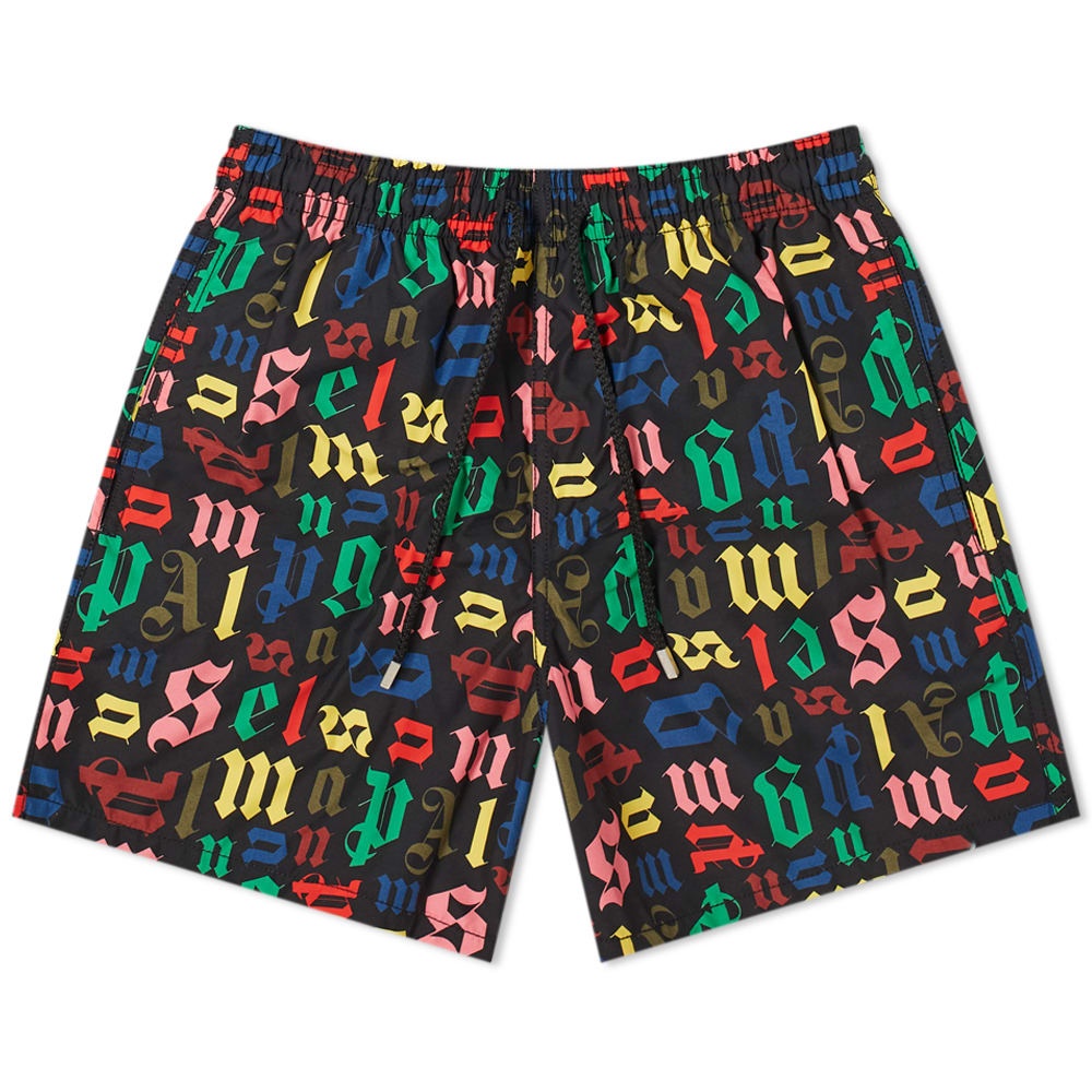 Palm Angels x Vilebrequin All Over Logo Swimshorts - 1