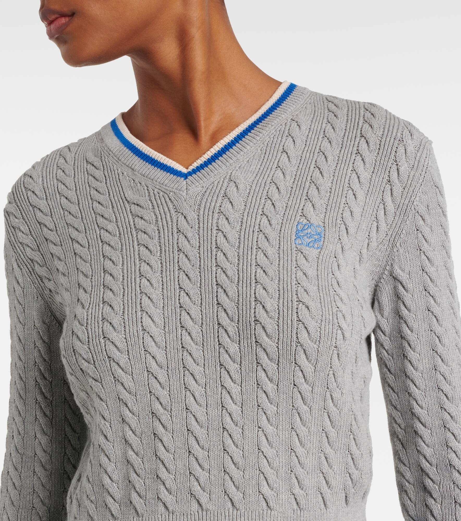 Cable-knit cropped cotton sweater - 4
