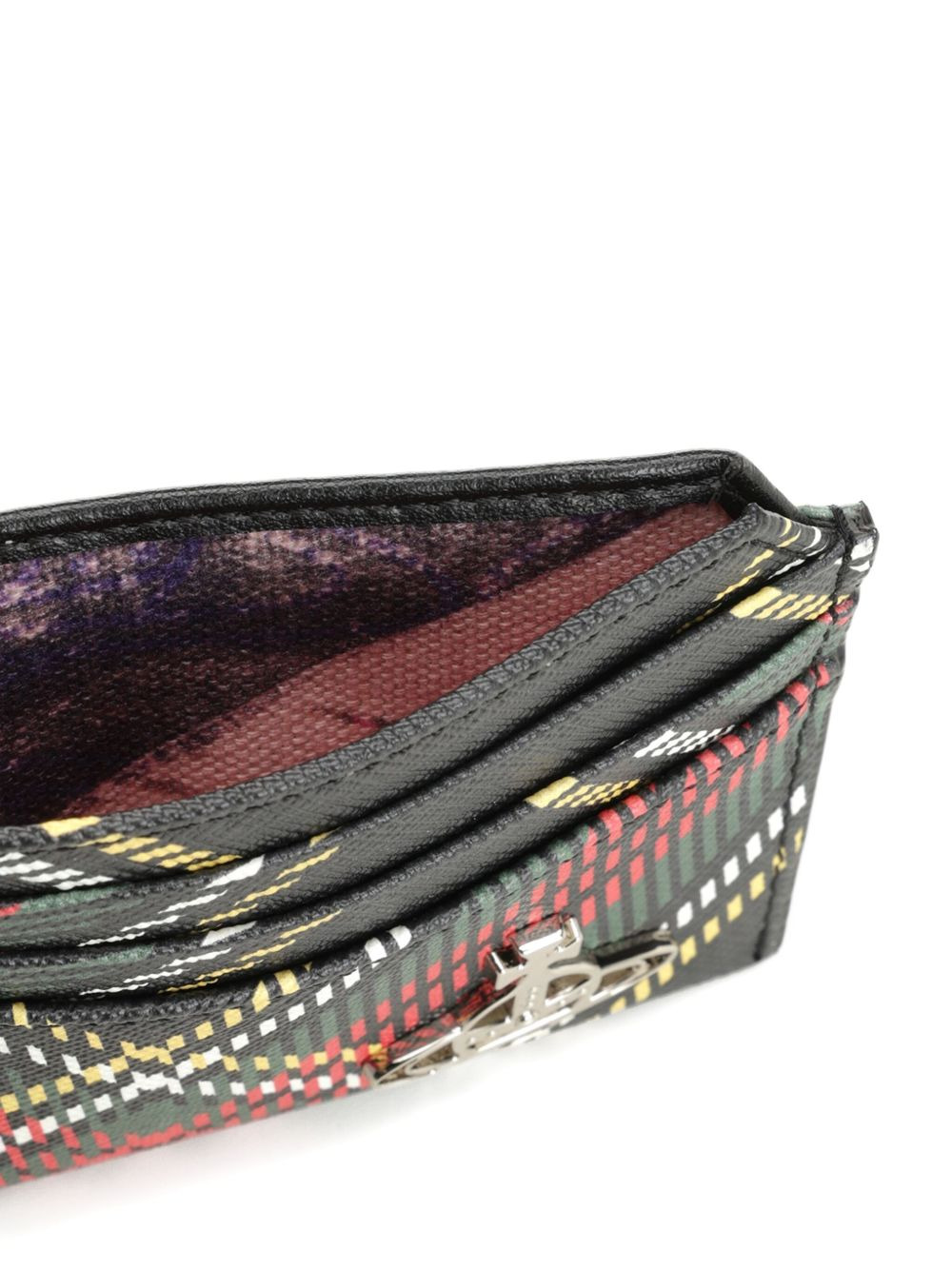 embellished plaid card holder - 4