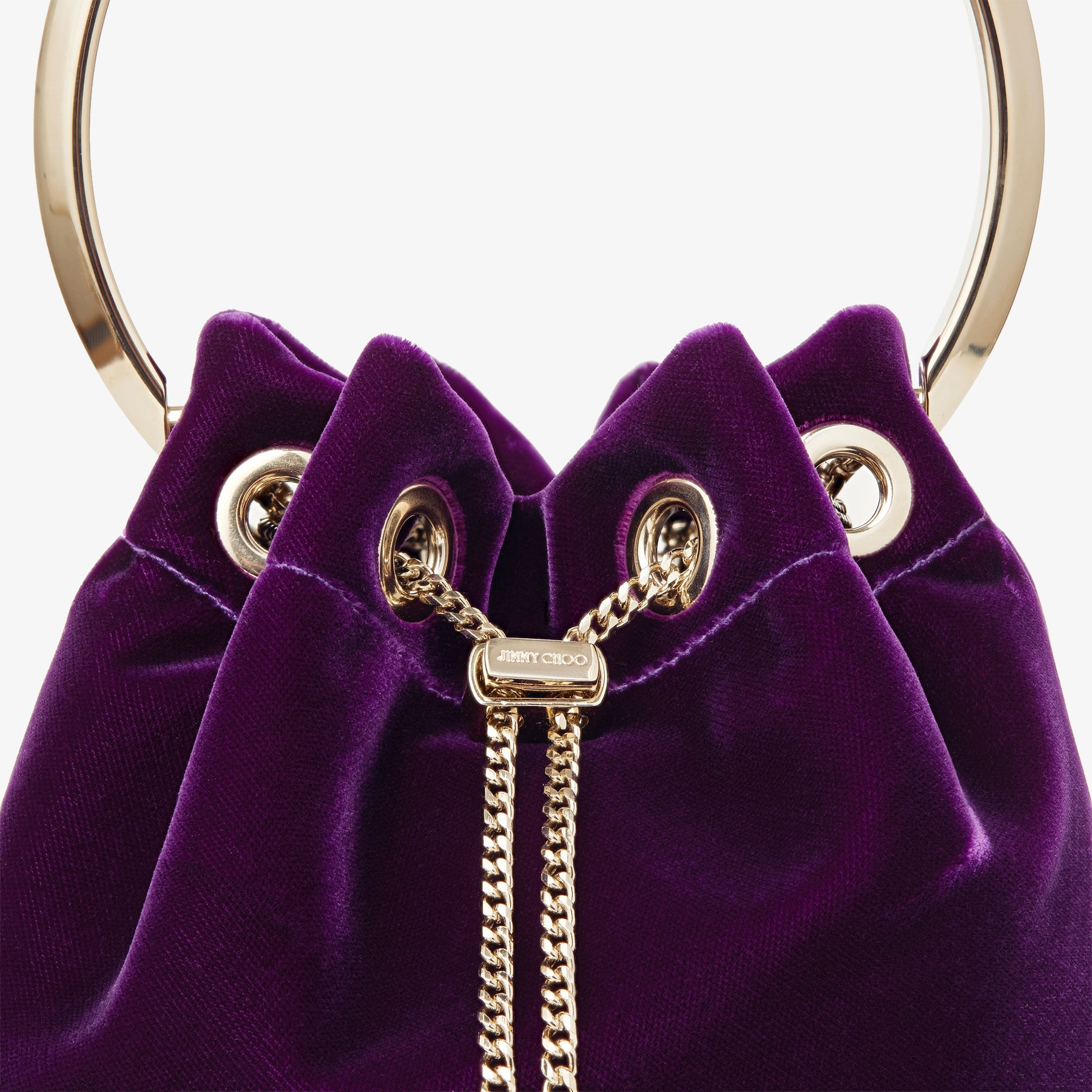 Bon Bon
Cassis Velvet Handbag with Metal Handle - 3