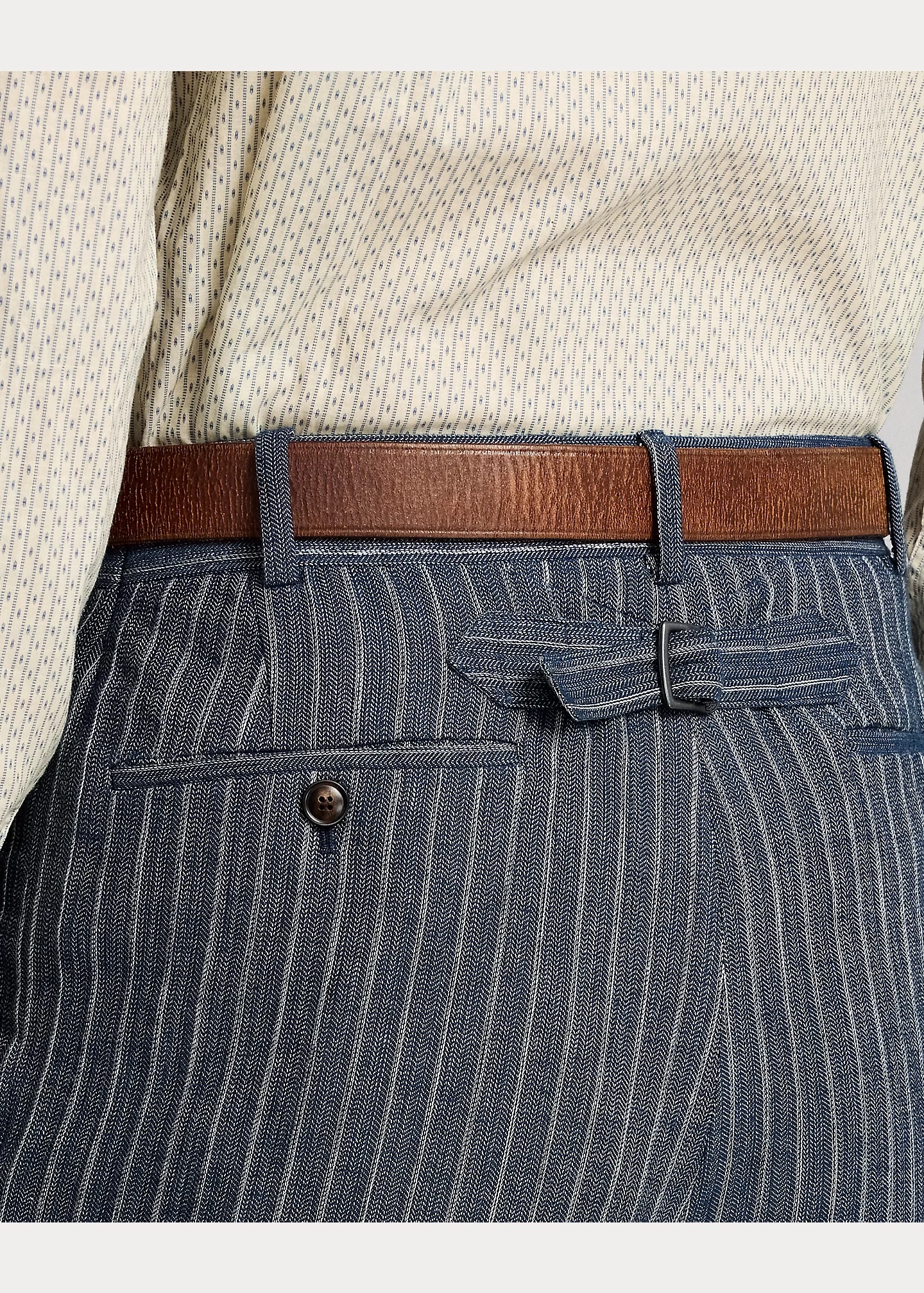 Slim Striped Herringbone Suit Trouser - 5