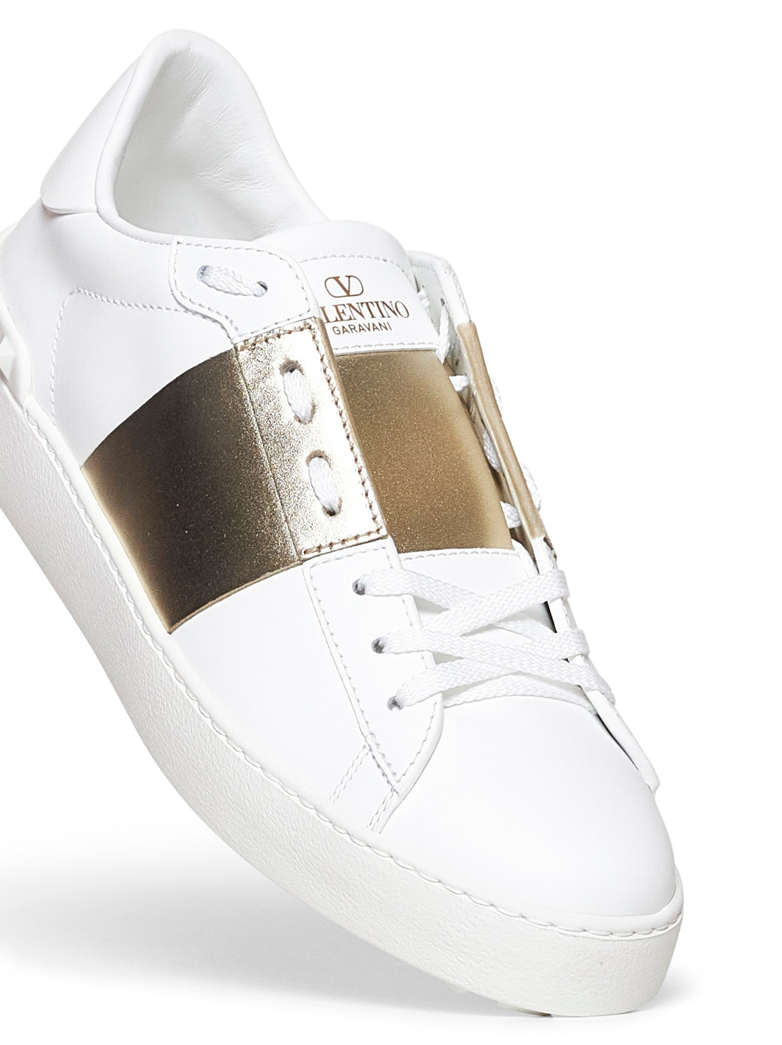 Valentino Garavani Women White Calfskin Open Sneakers - 4