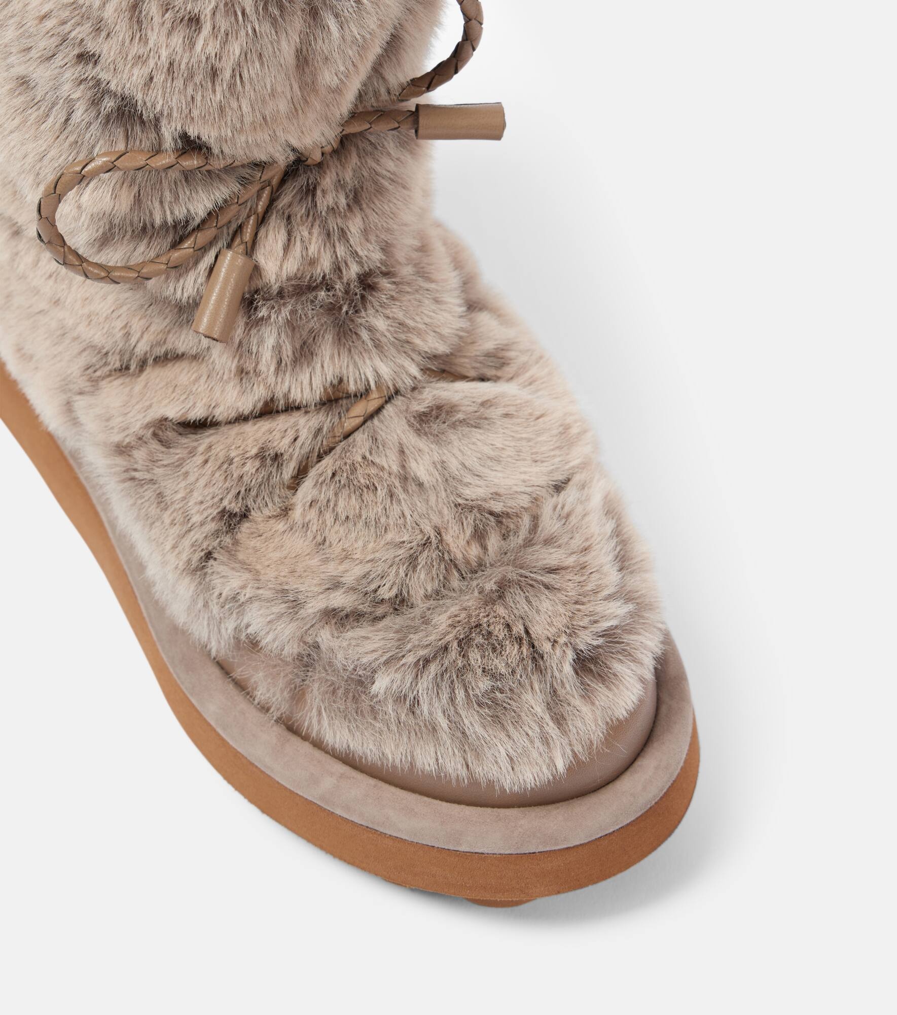 Zeva leather-trimmed faux fur boots - 5