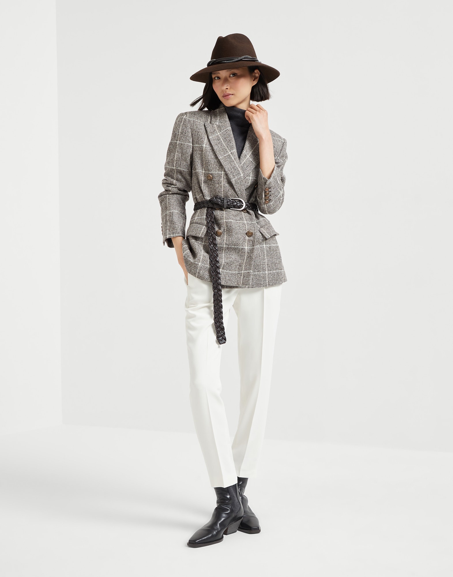 Cashmere turtleneck sweater with monili - 5