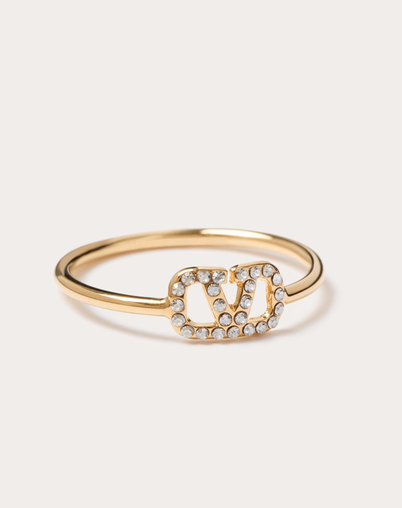 Valentino VLOGO SIGNATURE METAL AND SWAROVSKI® CRYSTAL RING outlook