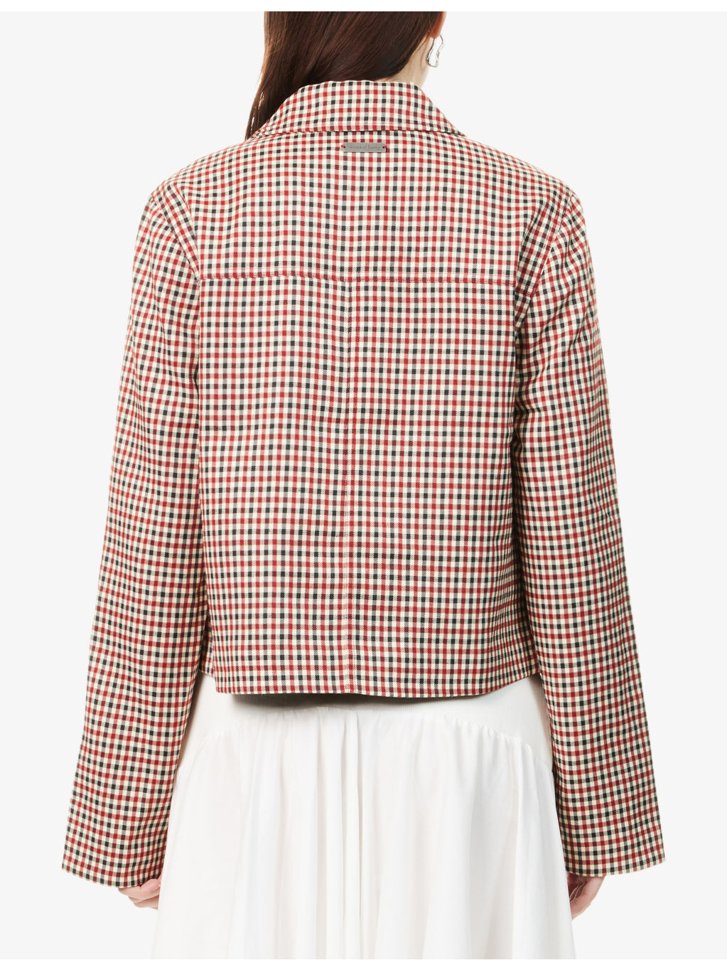 The Marie Check-Print Stretch-Woven Jacket - 4
