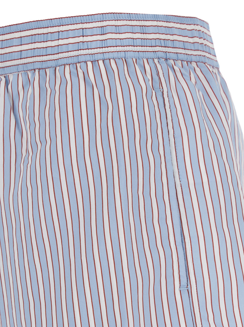 Ganni Women Violet Shorts With Logo Patch On The Front And All-Over Striped Motif In Viscose Blend W - 3
