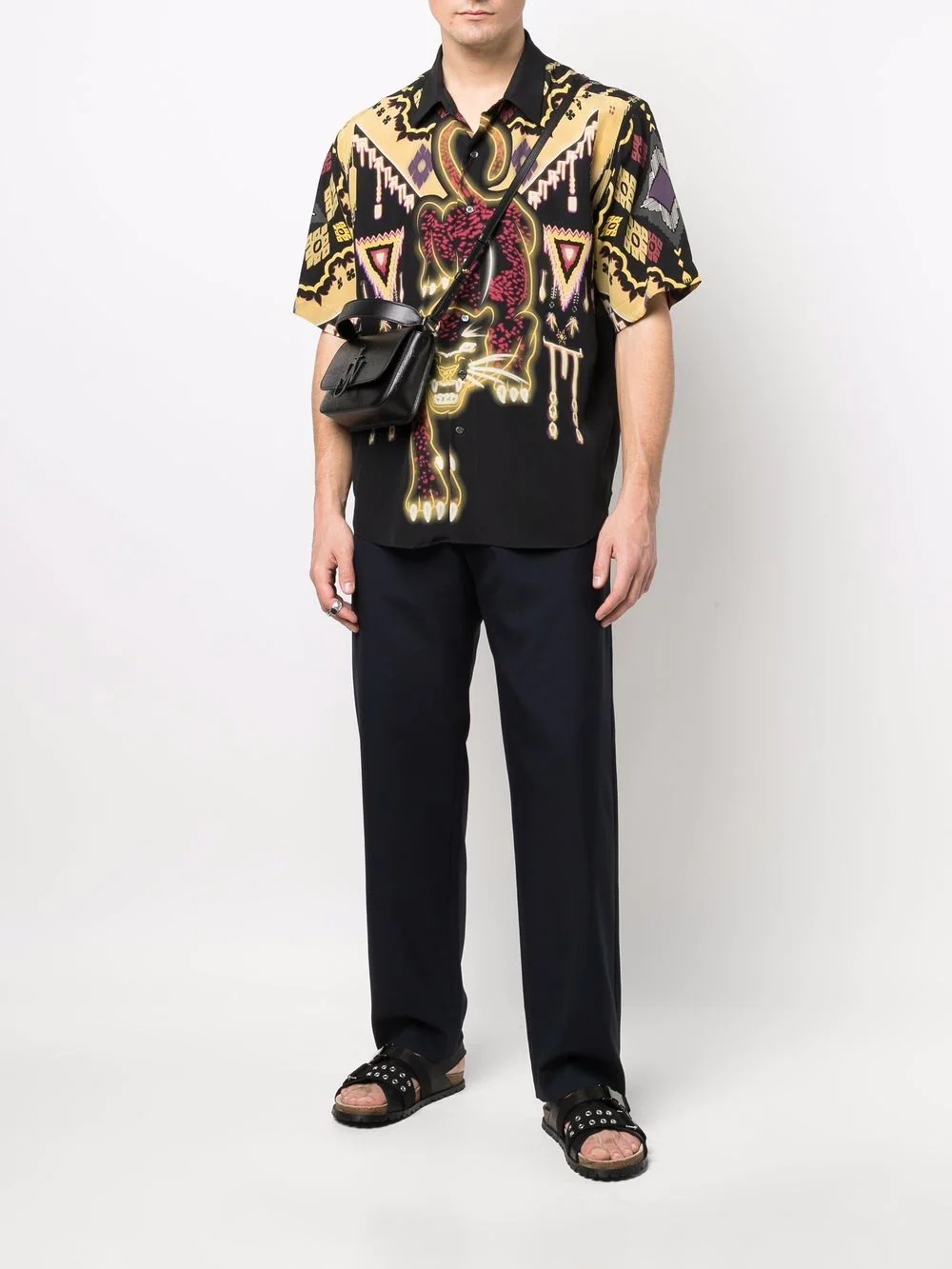 graphic-print silk shirt - 2