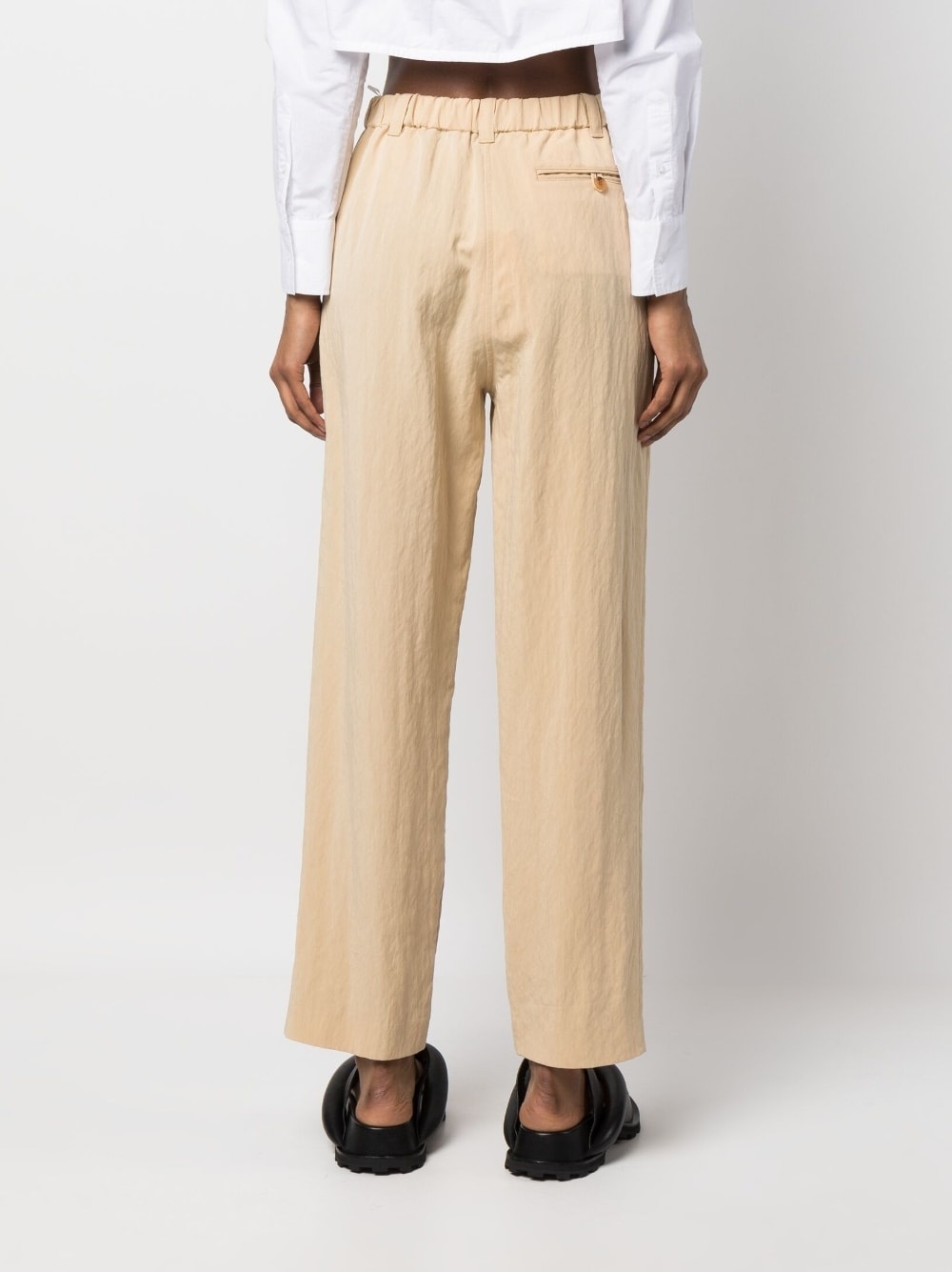 wide-leg cotton trousers - 4