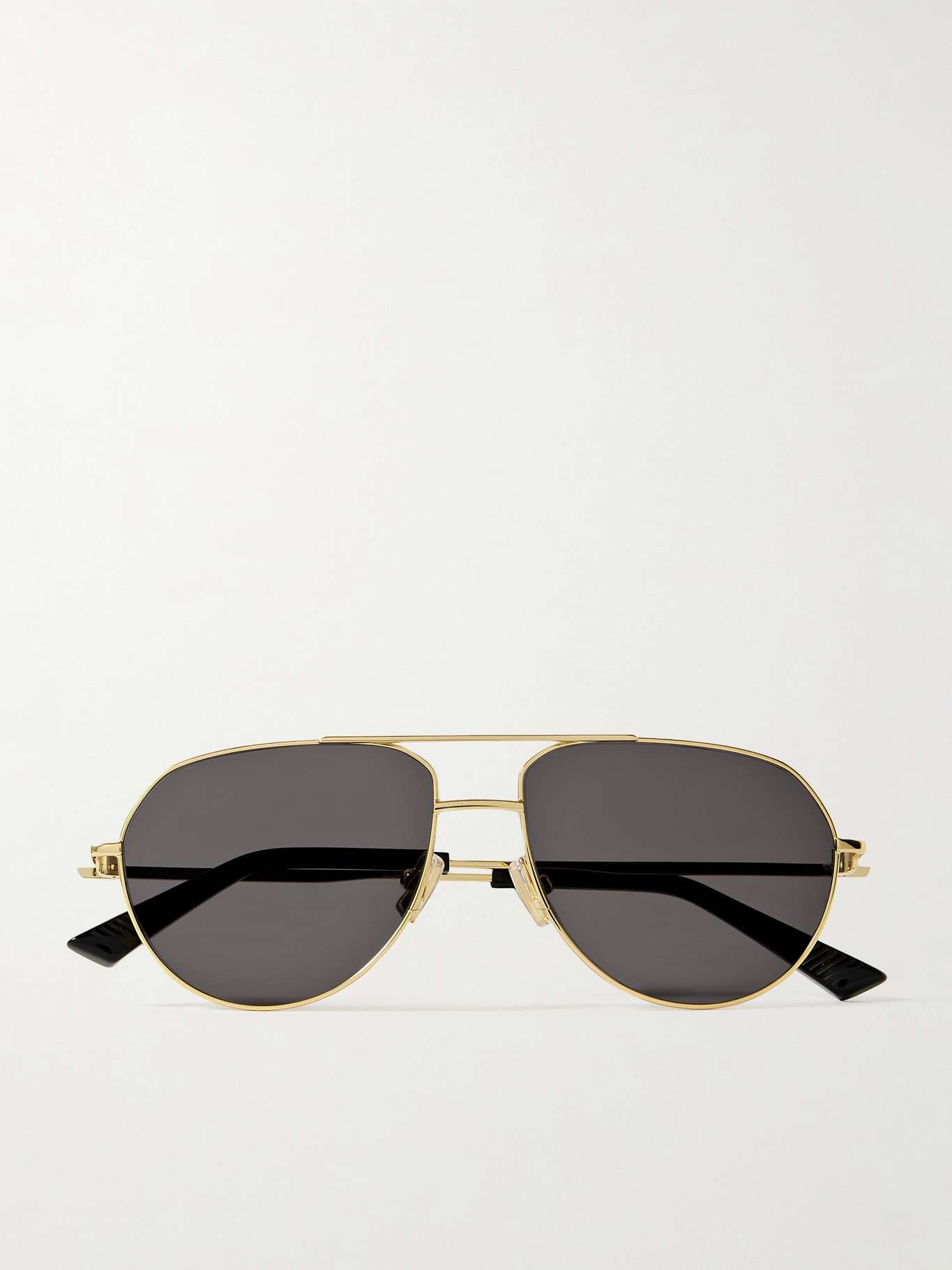 Aviator-style gold-tone sunglasses - 1