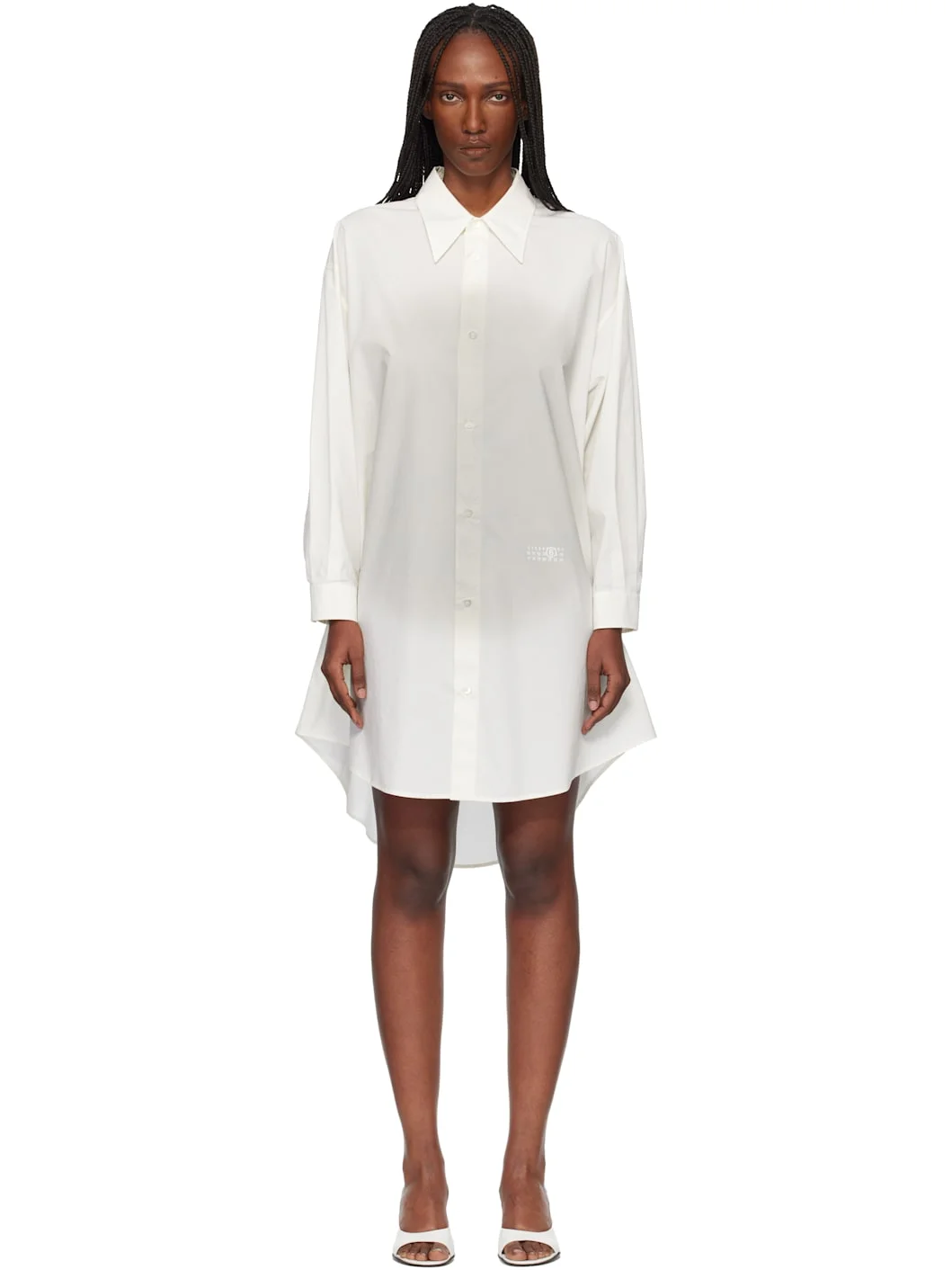 Off-White Cotton Poplin Minidress - 1