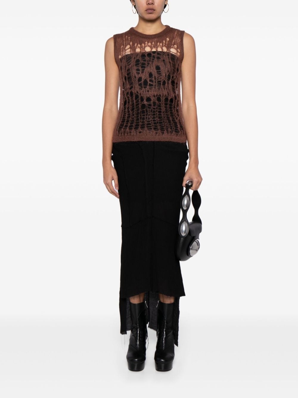 Spider open-knit tank top - 2