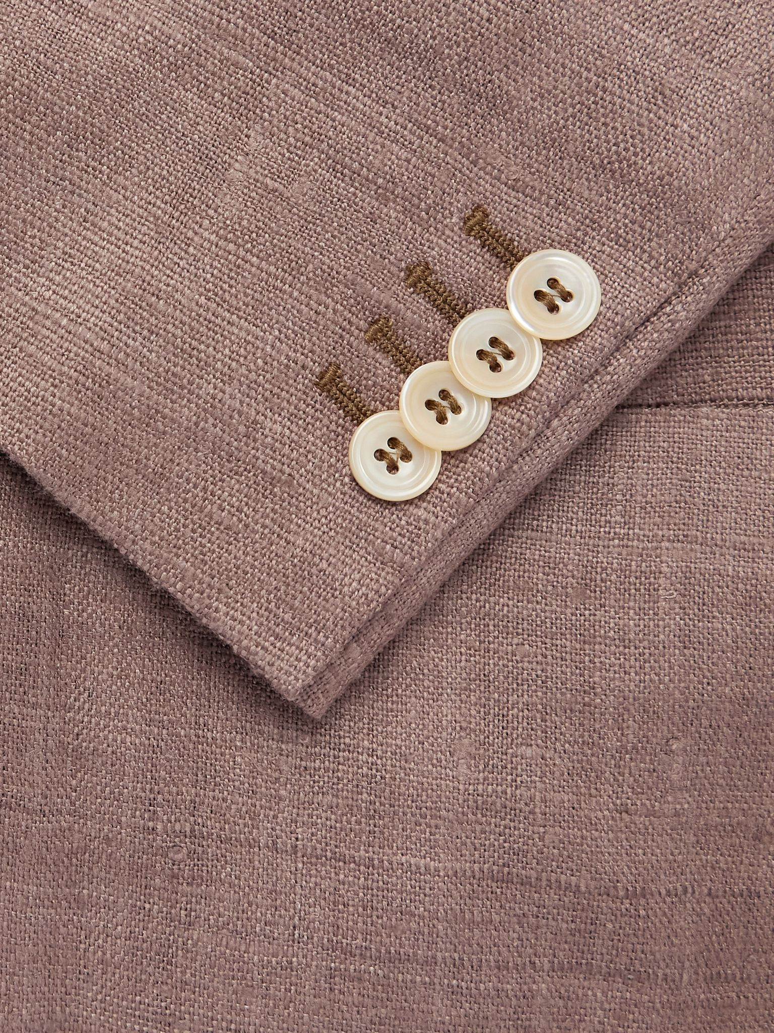 Double-Breasted Silk Blazer Brown - 5