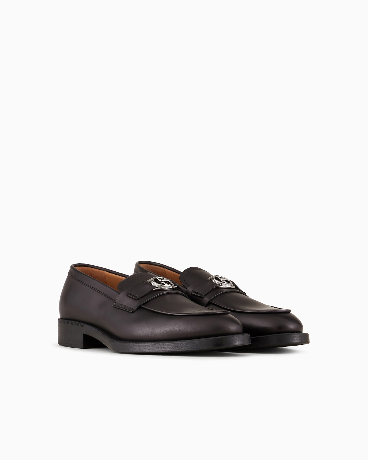 Leather loafers with logo - 2