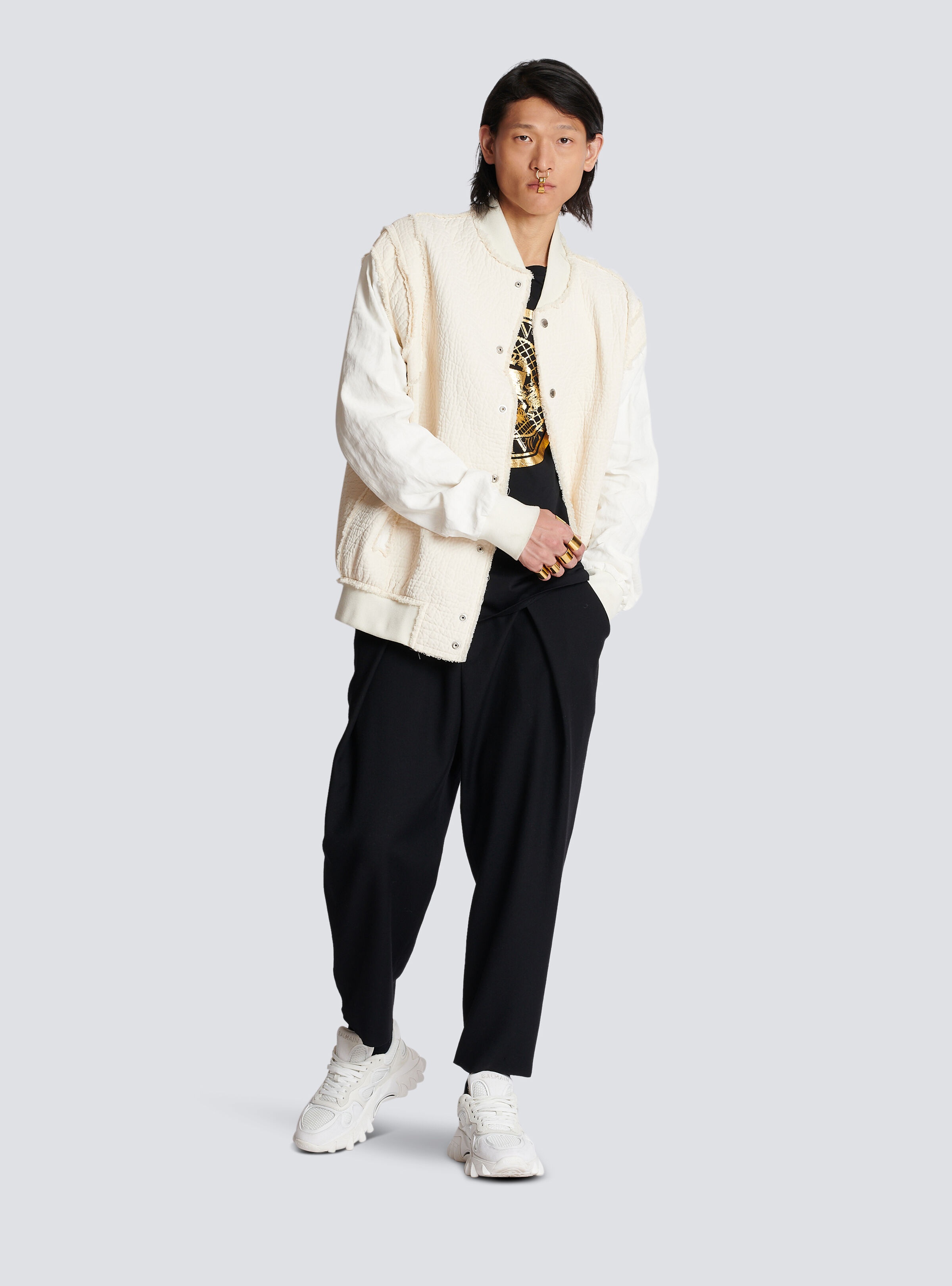 Textured cotton bomber jacket - 2