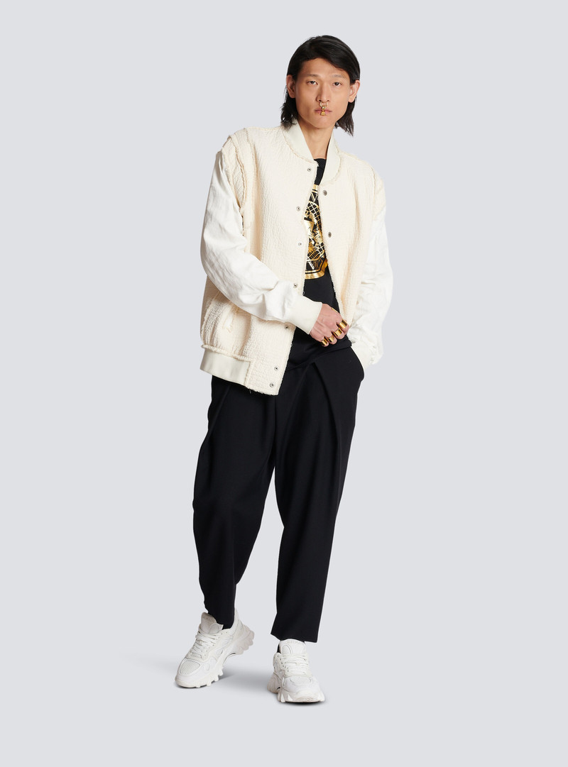 Balmain Textured cotton bomber jacket outlook