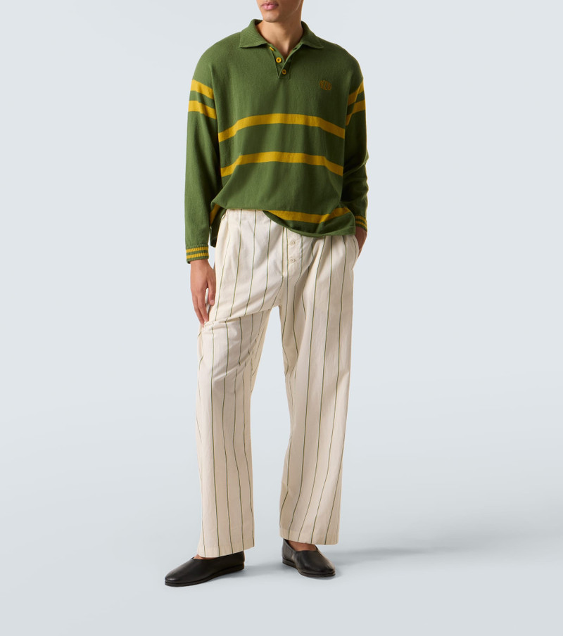 BODE Striped virgin wool polo sweater outlook