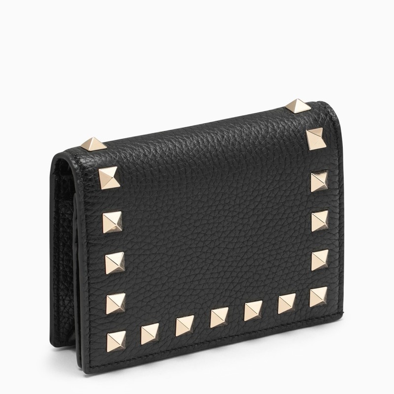 Black wallet in grained leather - 1