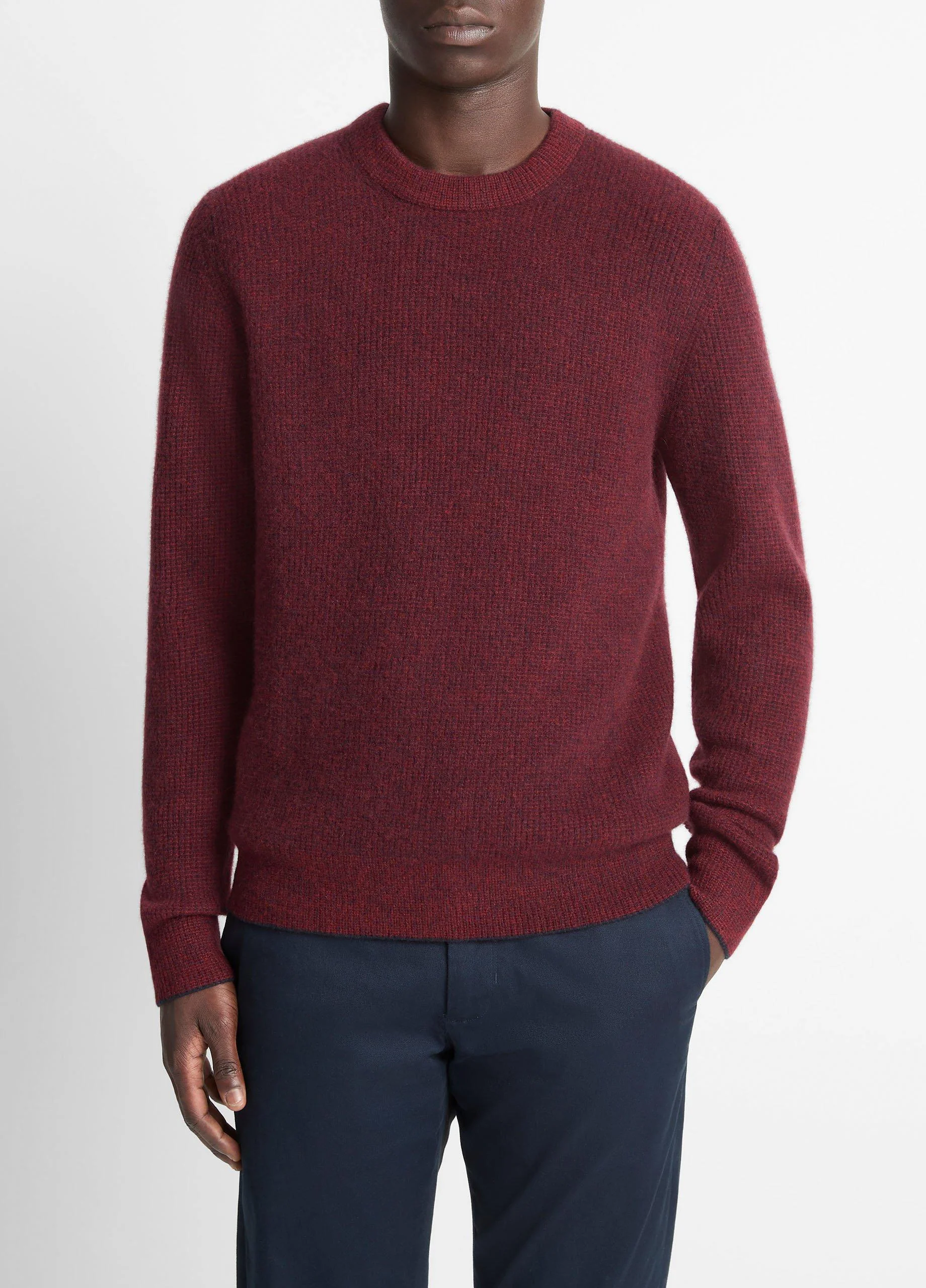 Plush Cashmere Thermal Crew Neck Sweater - 1