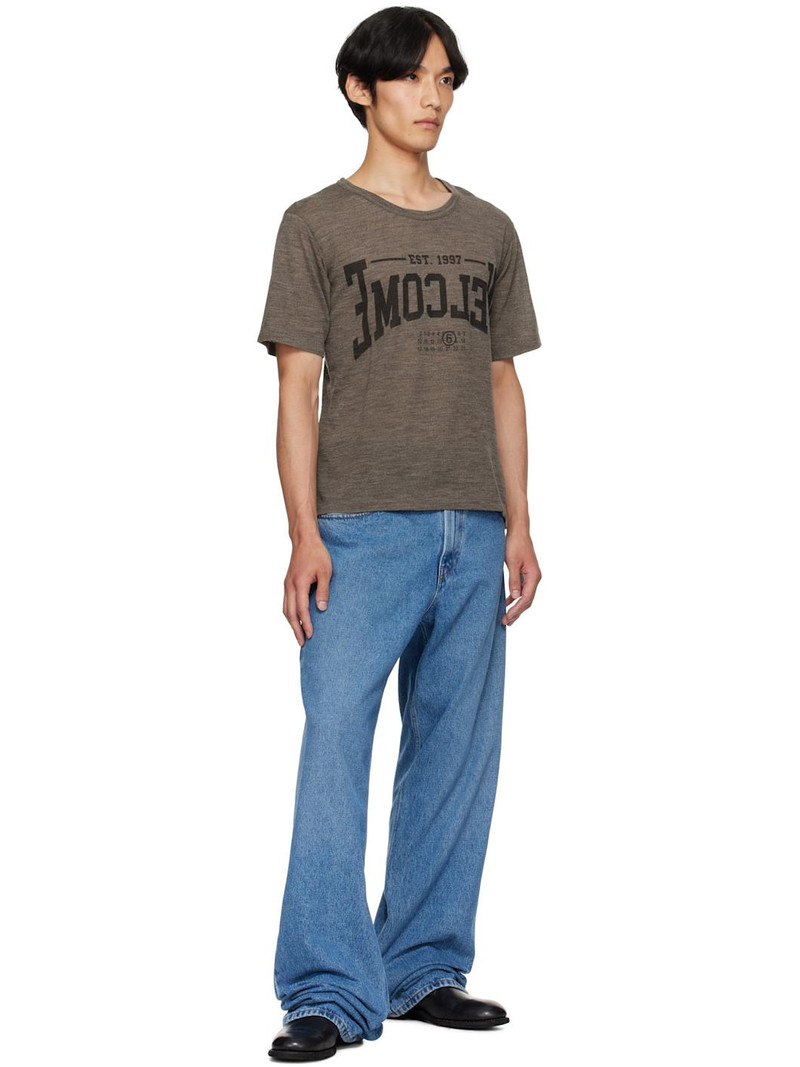 MM6 Maison Margiela Taupe 'Welcome' T-shirt outlook