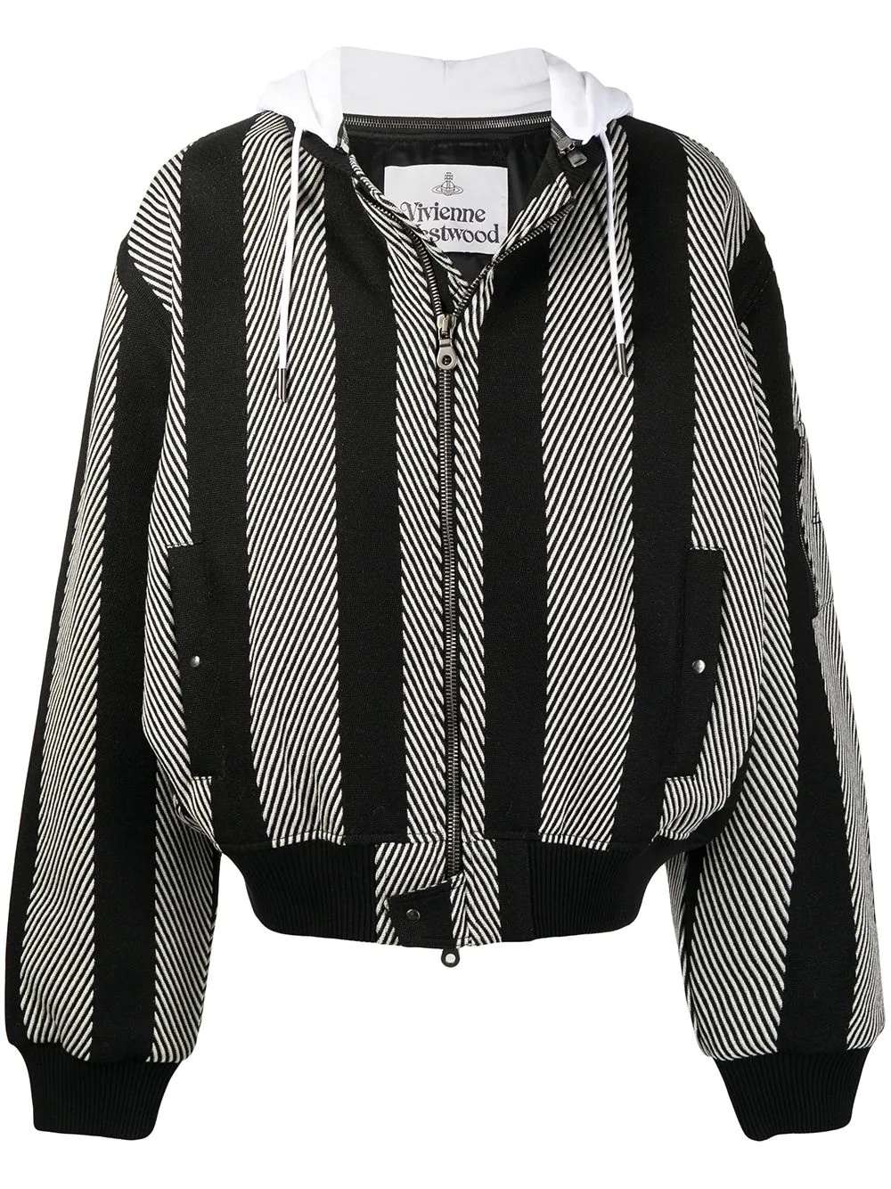 striped zipped jacket - 1