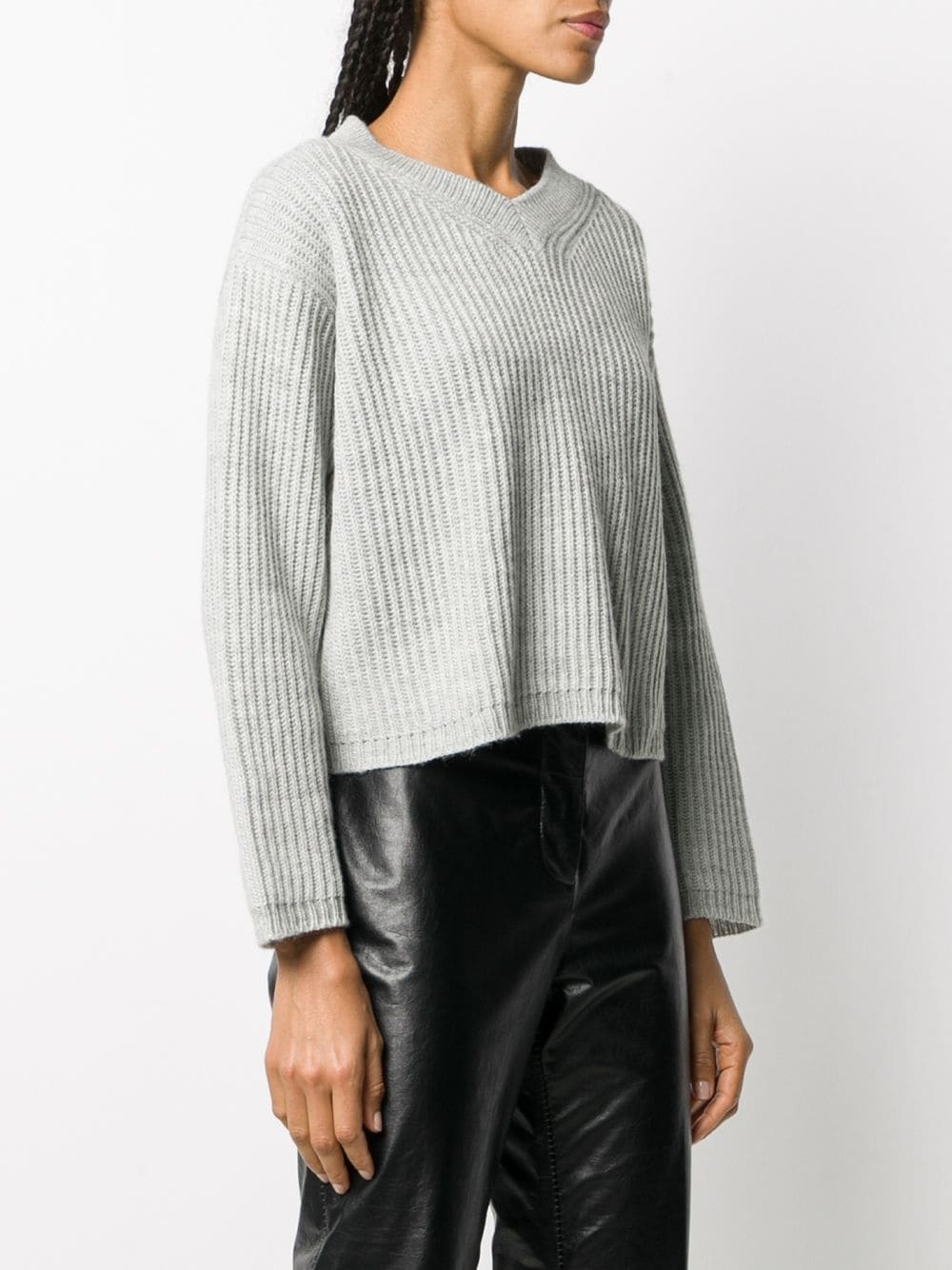 ribbed knit tie fastening jumper - 3