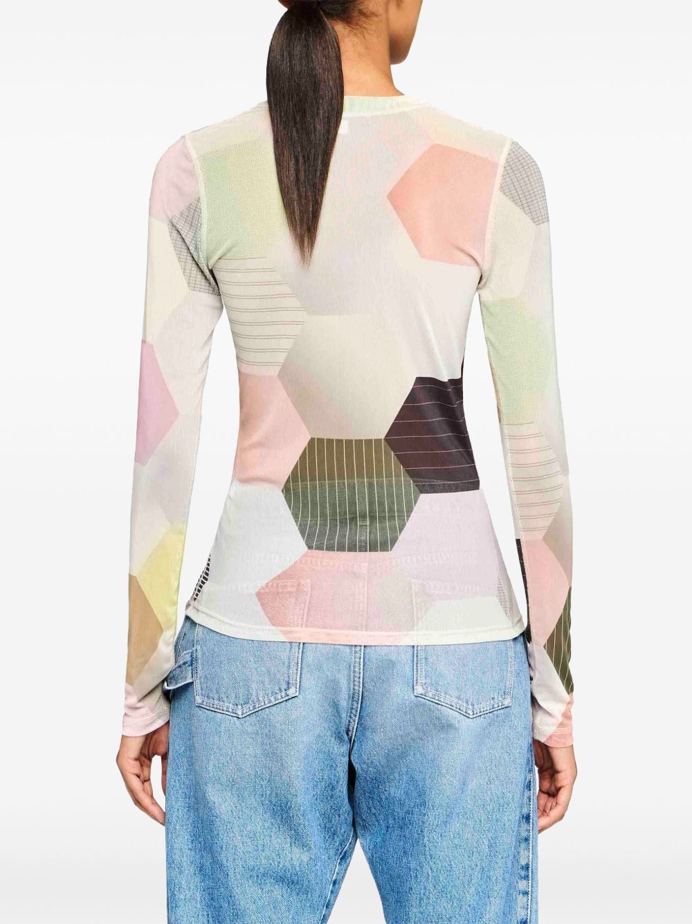 patchwork-print T-shirt - 4