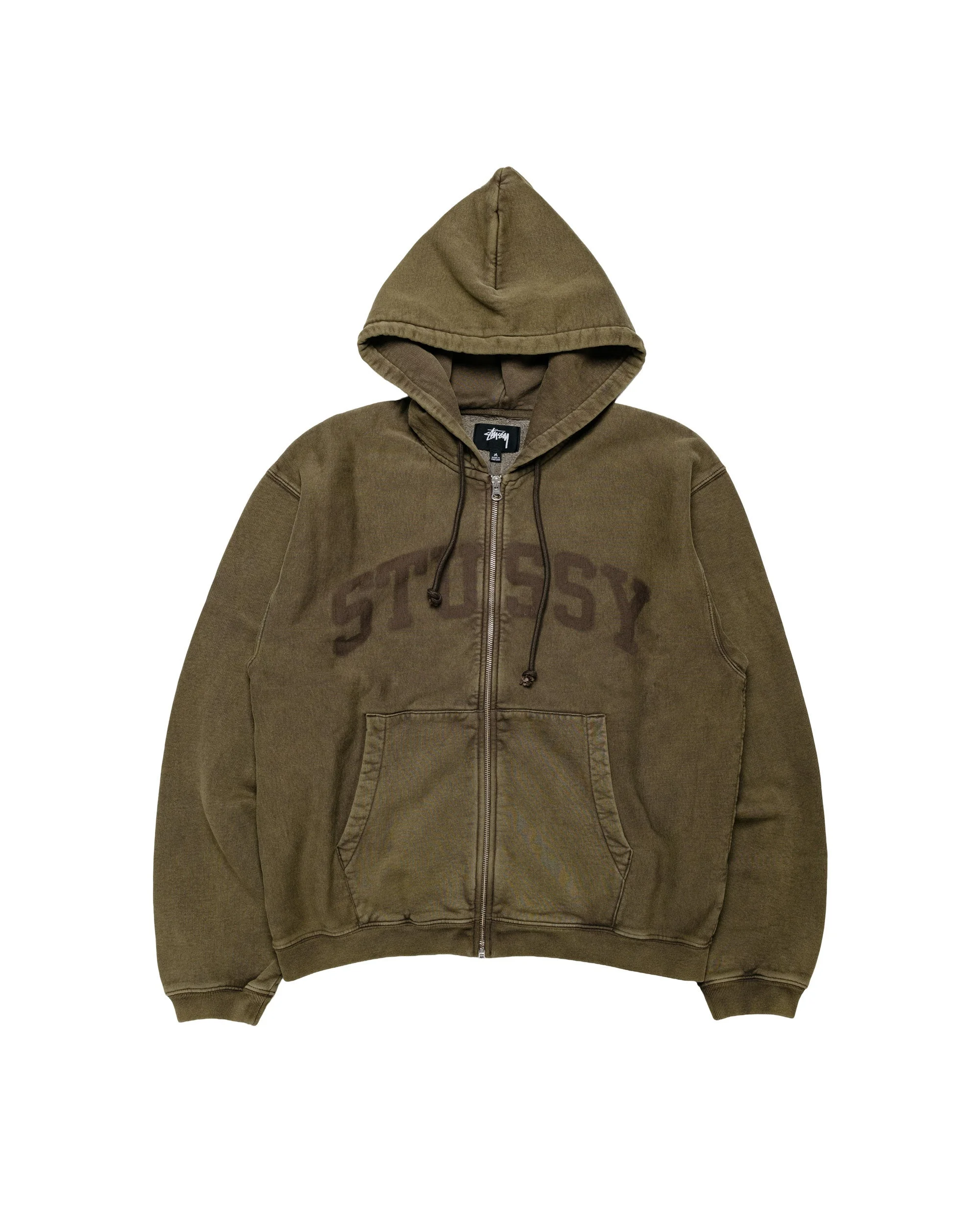 Stüssy Faded Graphic Zip Hood Olive - 1