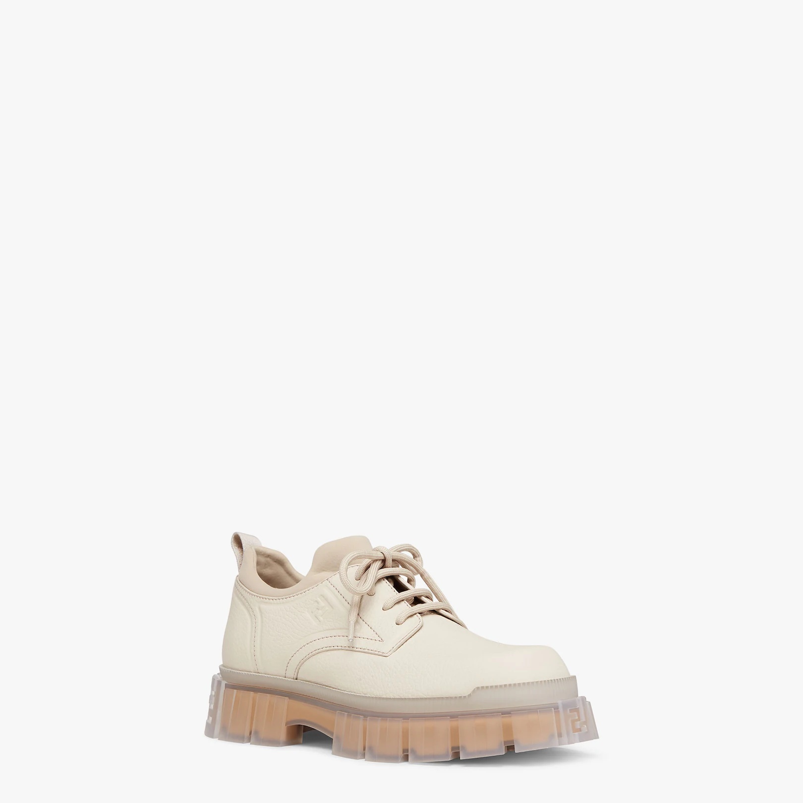 Beige leather lace-ups - 2