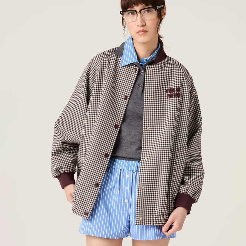 Miu Miu Gingham check blouson jacket outlook