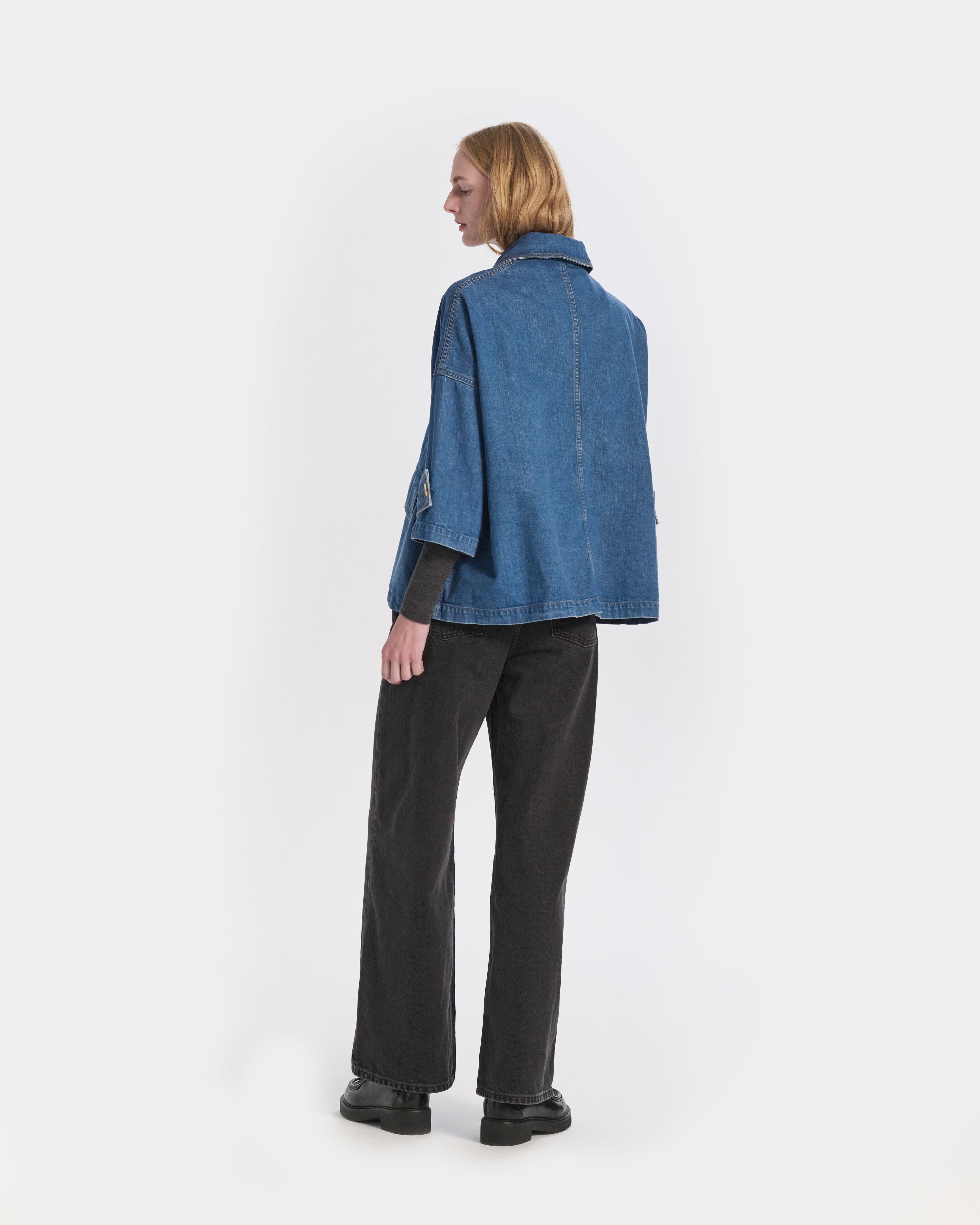Humbie Cropped Sleeve Denim Jacket - 3