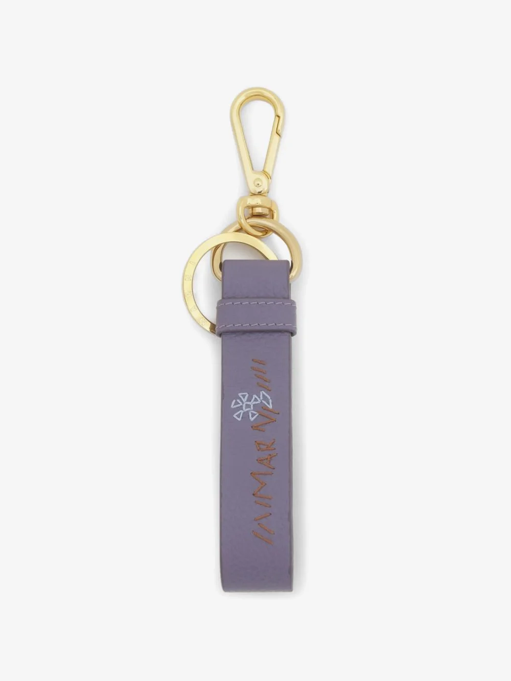 purple leather keyring with Marni Mending - 1