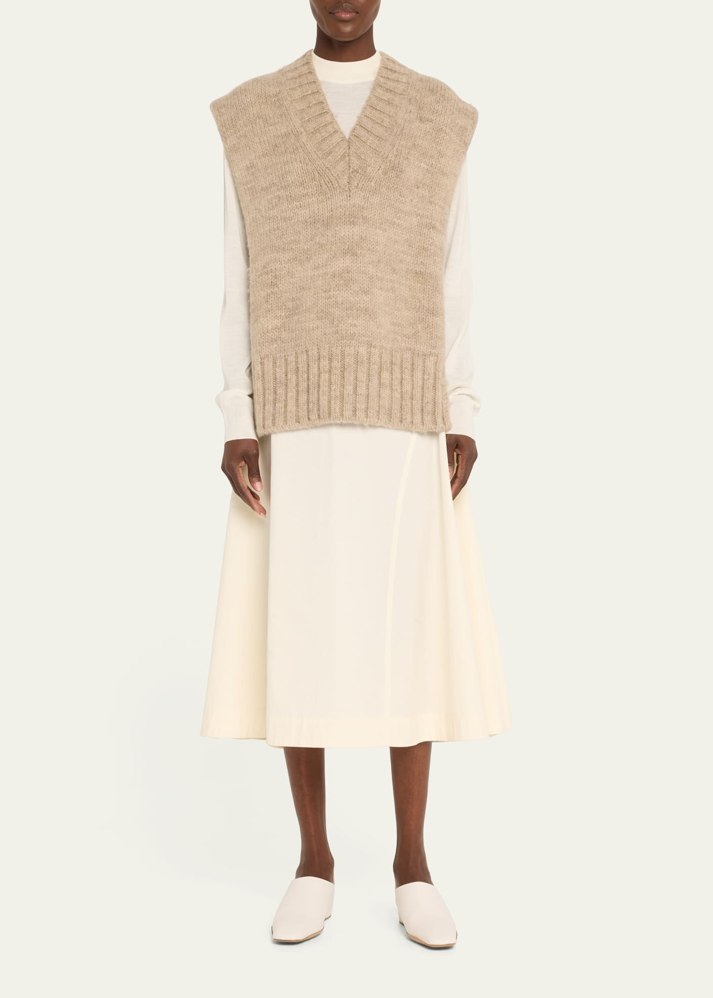 Open Side Alpaca-Blend Sweater Vest - 2